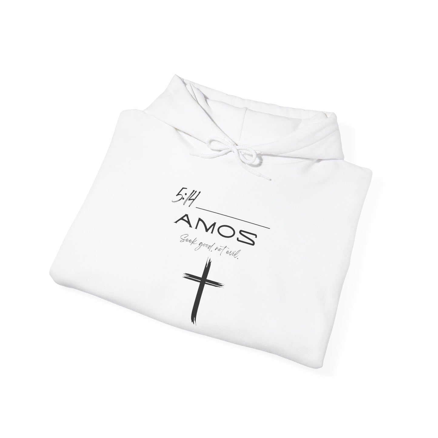 Amos 5:14 w/ Full Scripture on Back Unisex Heavy Blend™ Hooded Sweatshirt