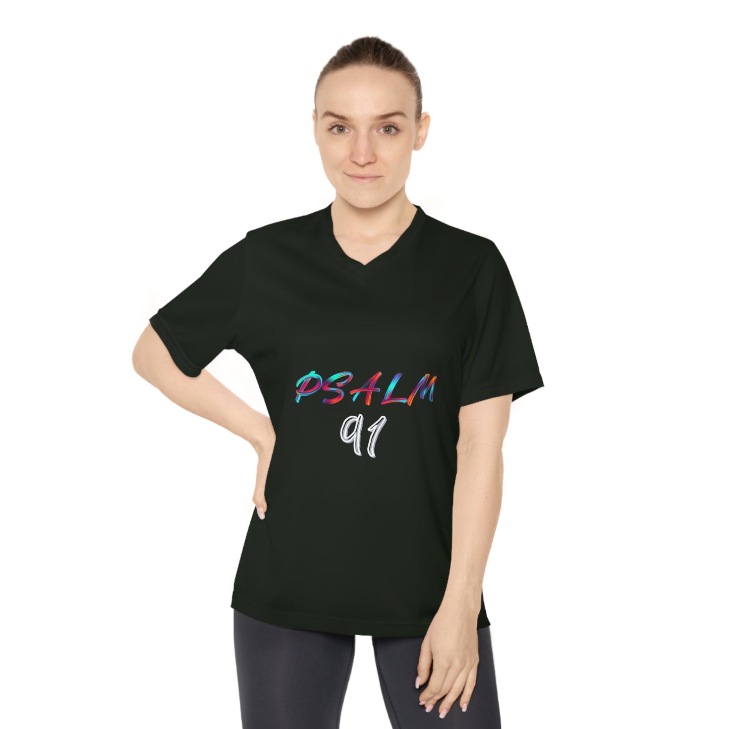 Psalm 91 Women's Performance V-Neck T-Shirt