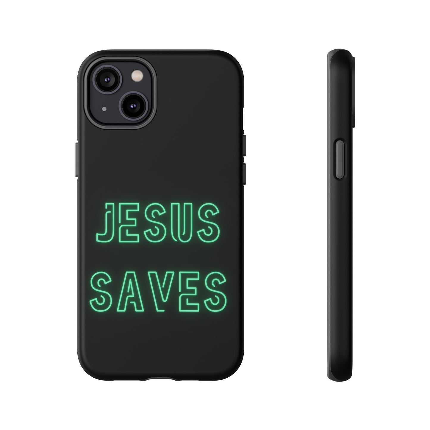 Jesus Saves Neon Signage Green Tough Cases