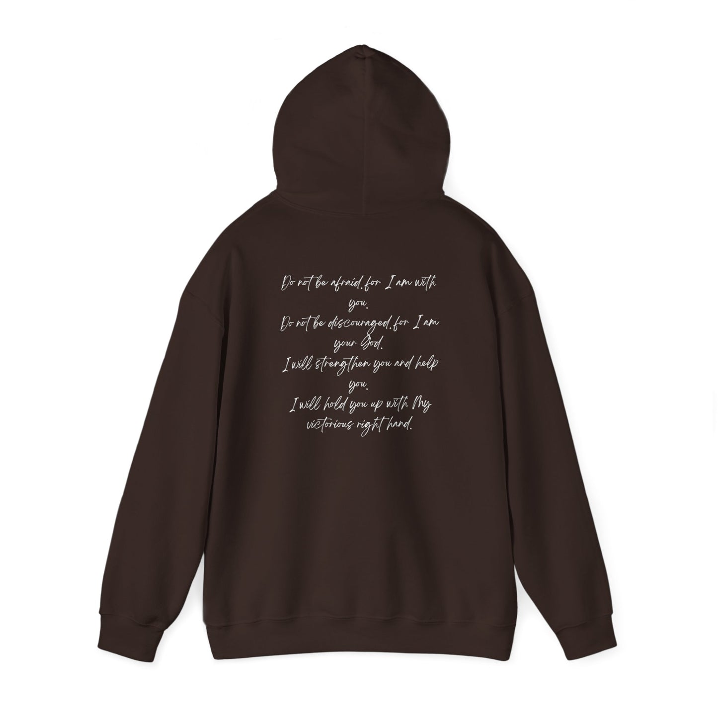 Isaiah 41:10 w/ Full Scripture On Back Unisex Heavy Blend™ Hooded Sweatshirt