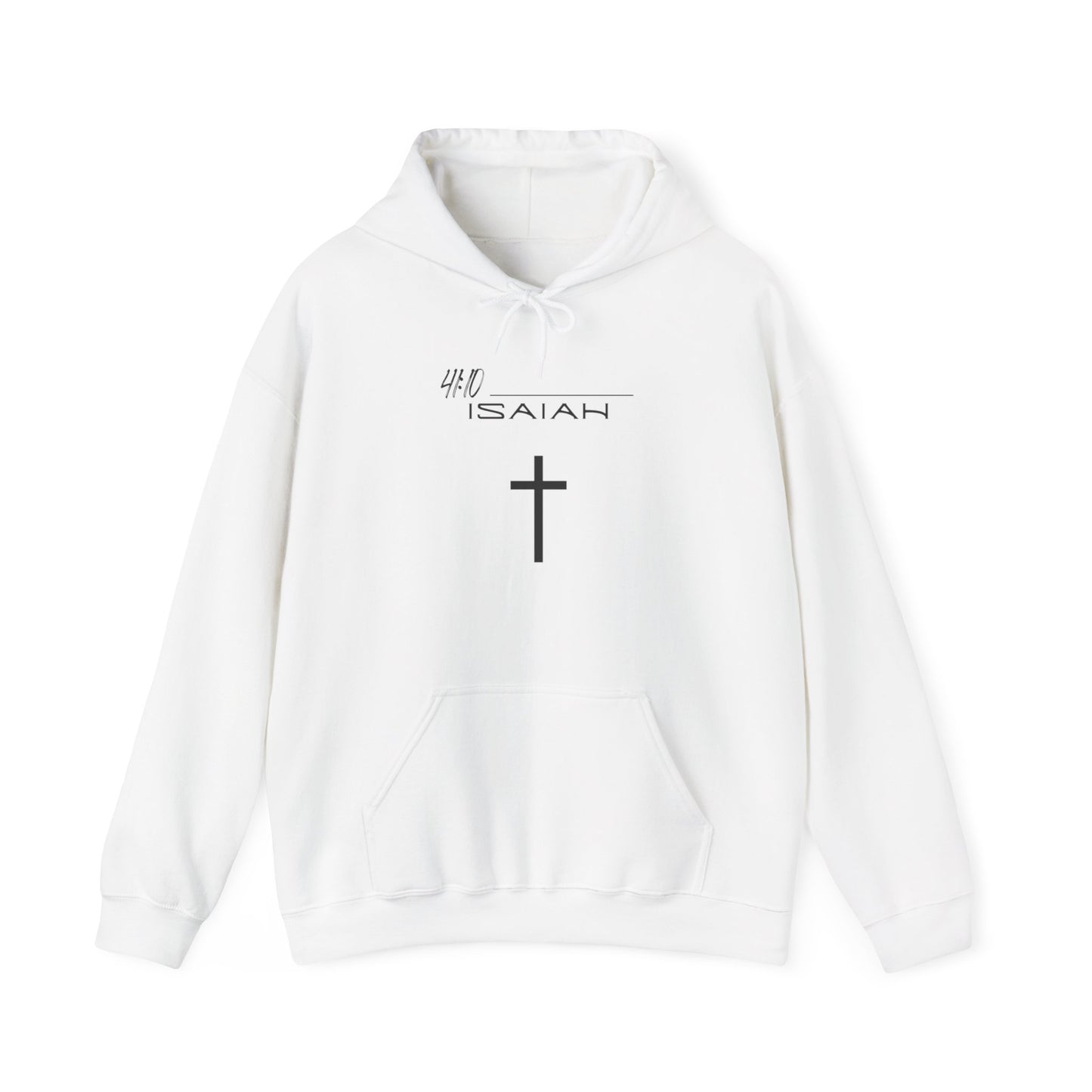 Isaiah 41:10 w/ Full Scripture On Back Unisex Heavy Blend™ Hooded Sweatshirt