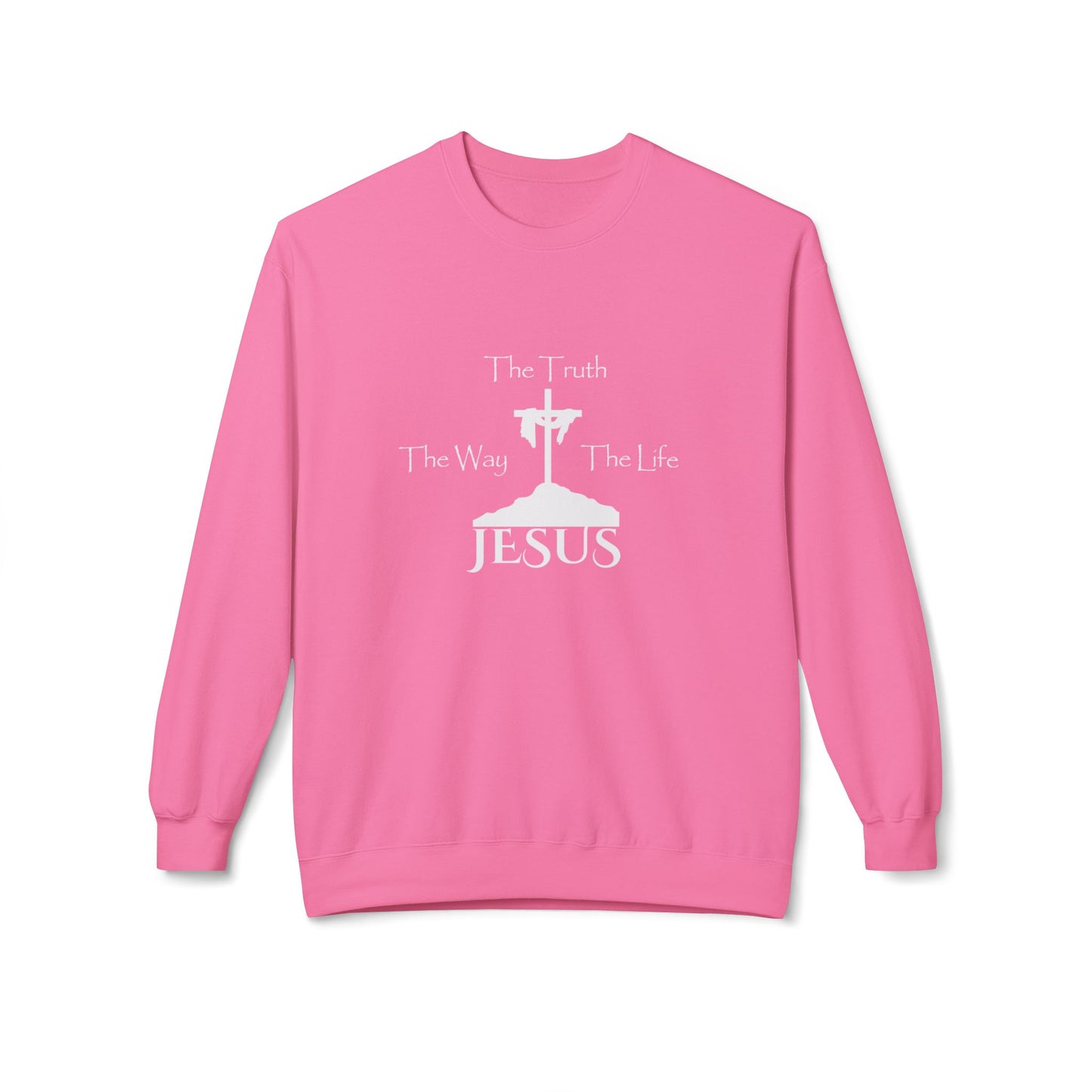 Jesus The Way The Truth The Life Unisex Midweight Softstyle Fleece Crewneck Sweatshirt