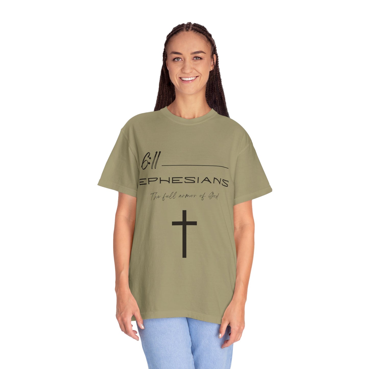 Ephesians 6:11 w/ Full Scripture On Back Unisex Garment-Dyed T-shirt