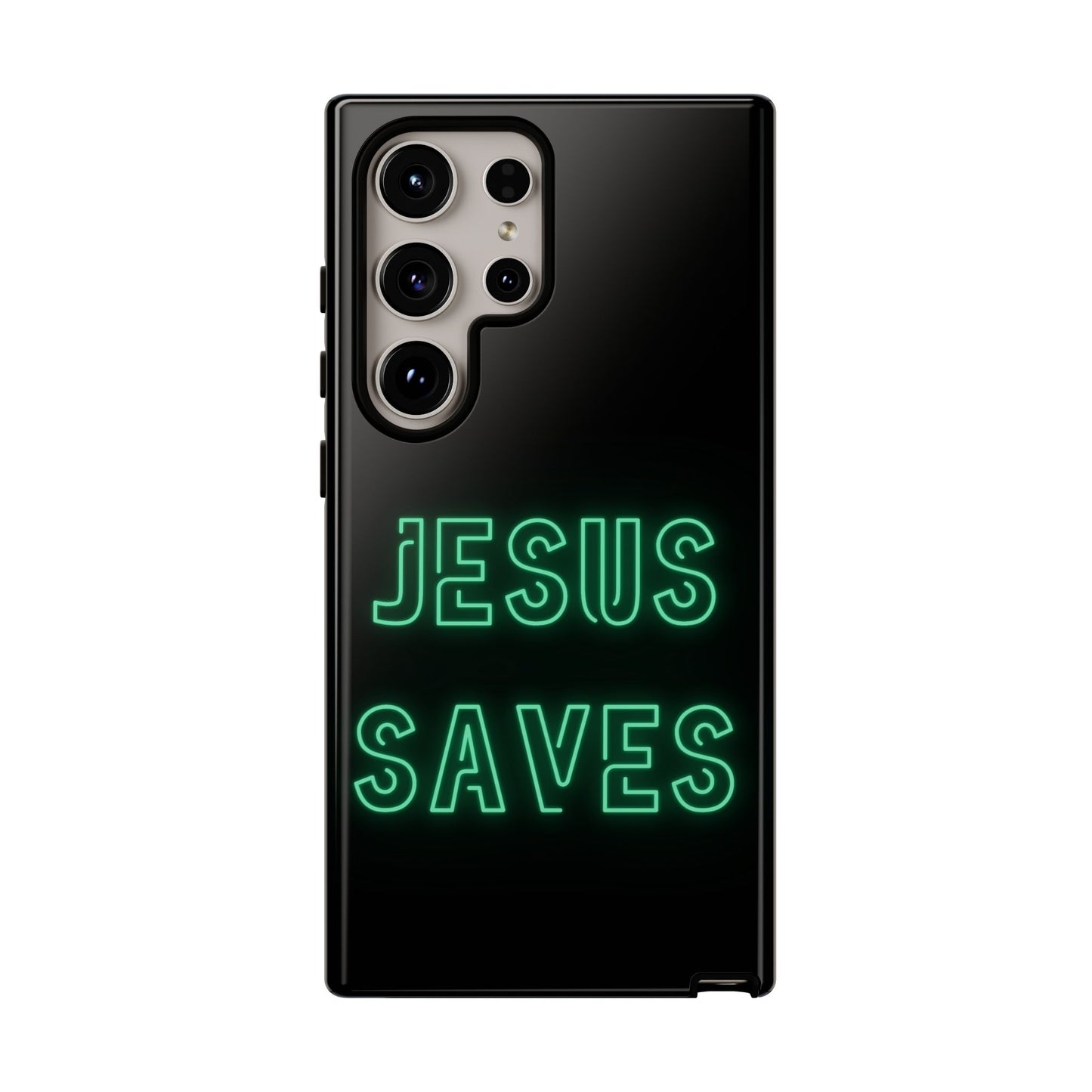 Jesus Saves Neon Signage Green Tough Cases