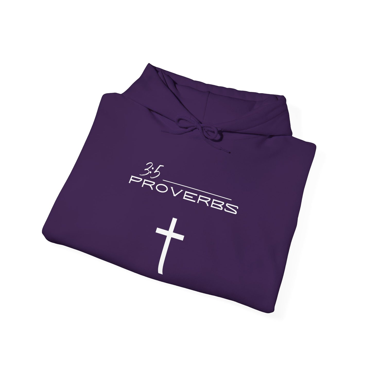 Proverbs 3:5 w/ Full Scripture On Back Unisex Heavy Blend™ Hooded Sweatshirt