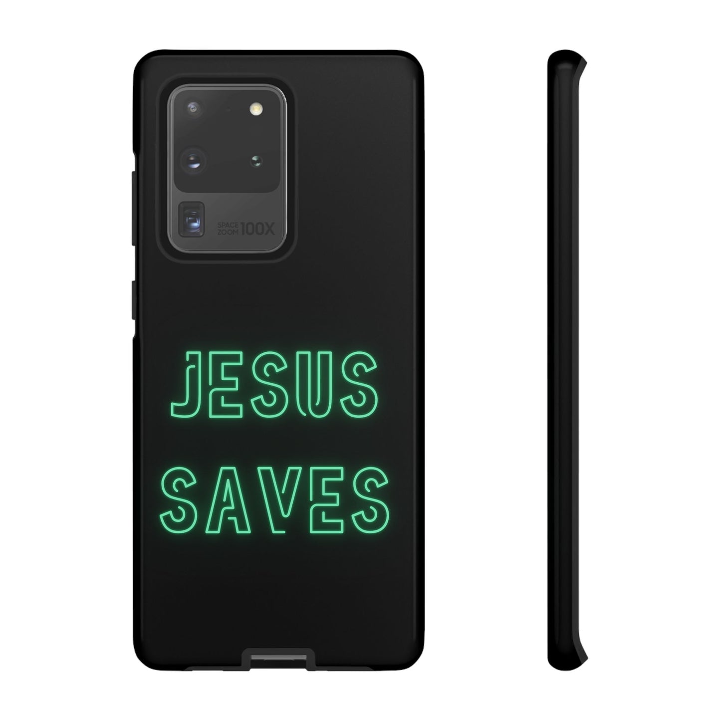 Jesus Saves Neon Signage Green Tough Cases