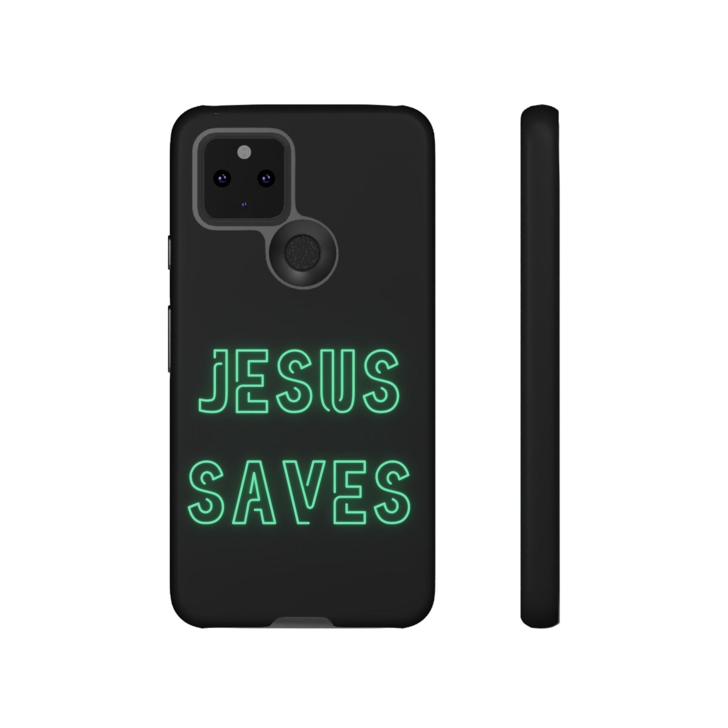 Jesus Saves Neon Signage Green Tough Cases