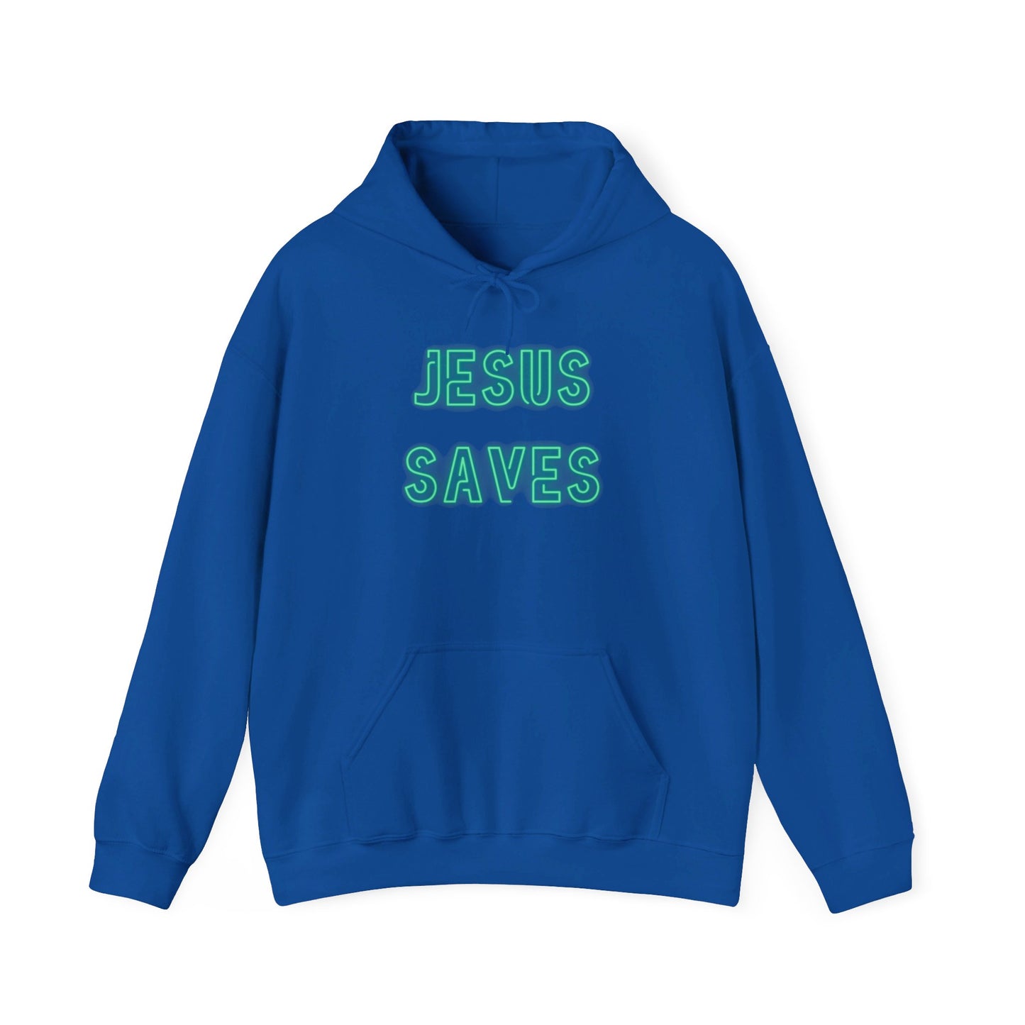 Jesus Saves Neon Signage Green Unisex Heavy Blend™ Hooded Sweatshirt