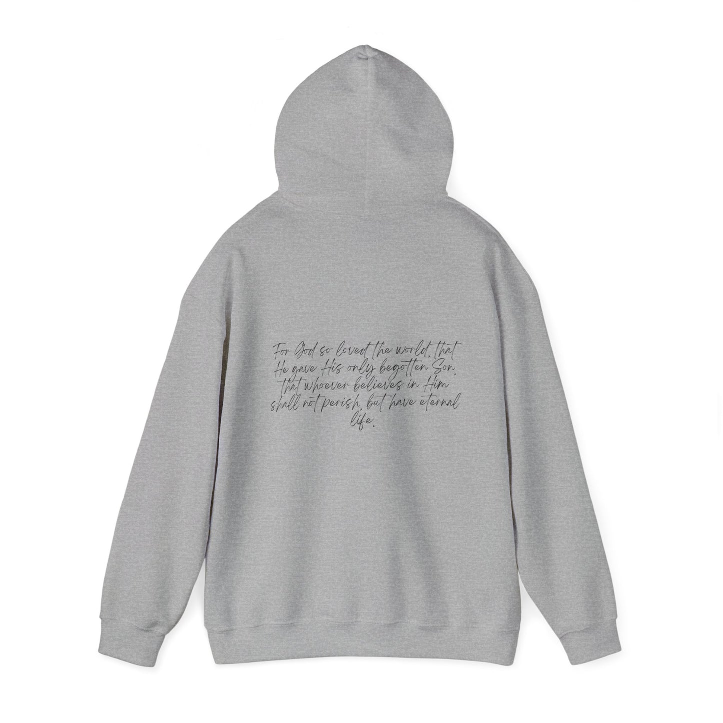 John 3:16 w/ Full Scripture On Back Unisex Heavy Blend™ Hooded Sweatshirt