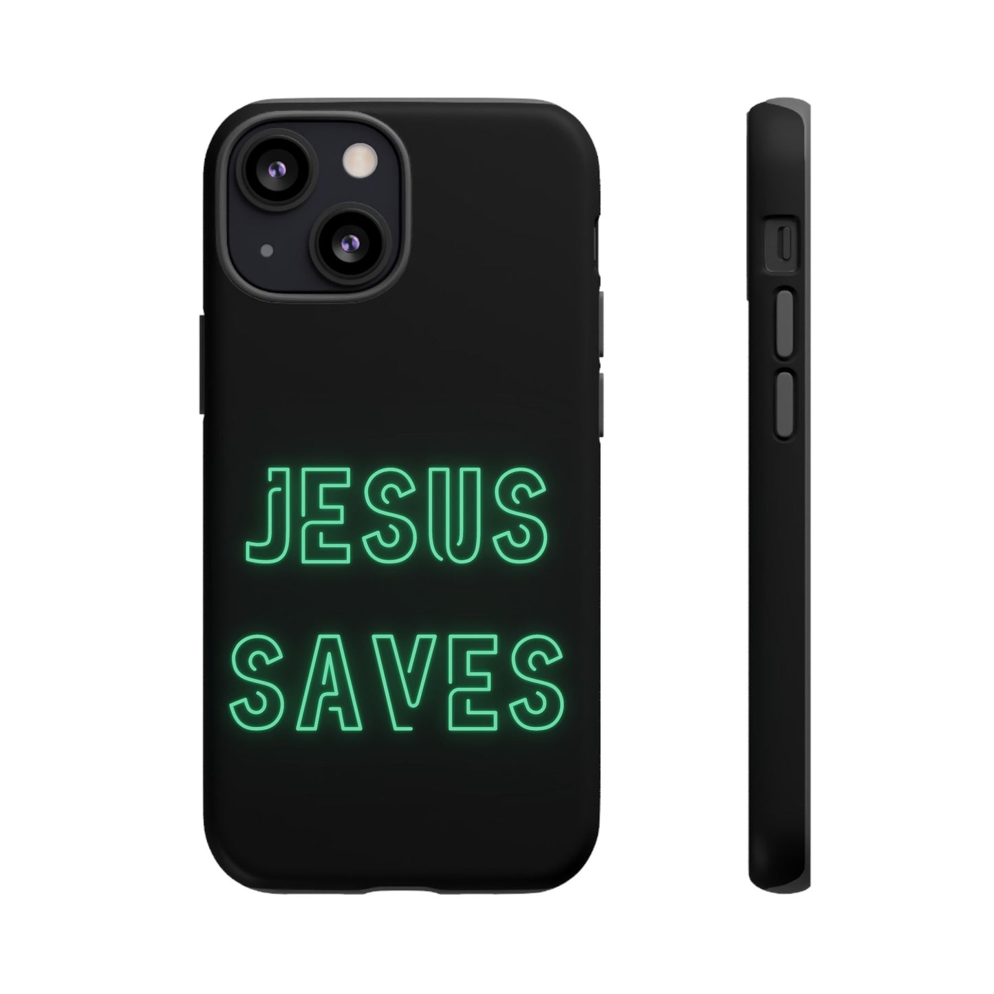 Jesus Saves Neon Signage Green Tough Cases