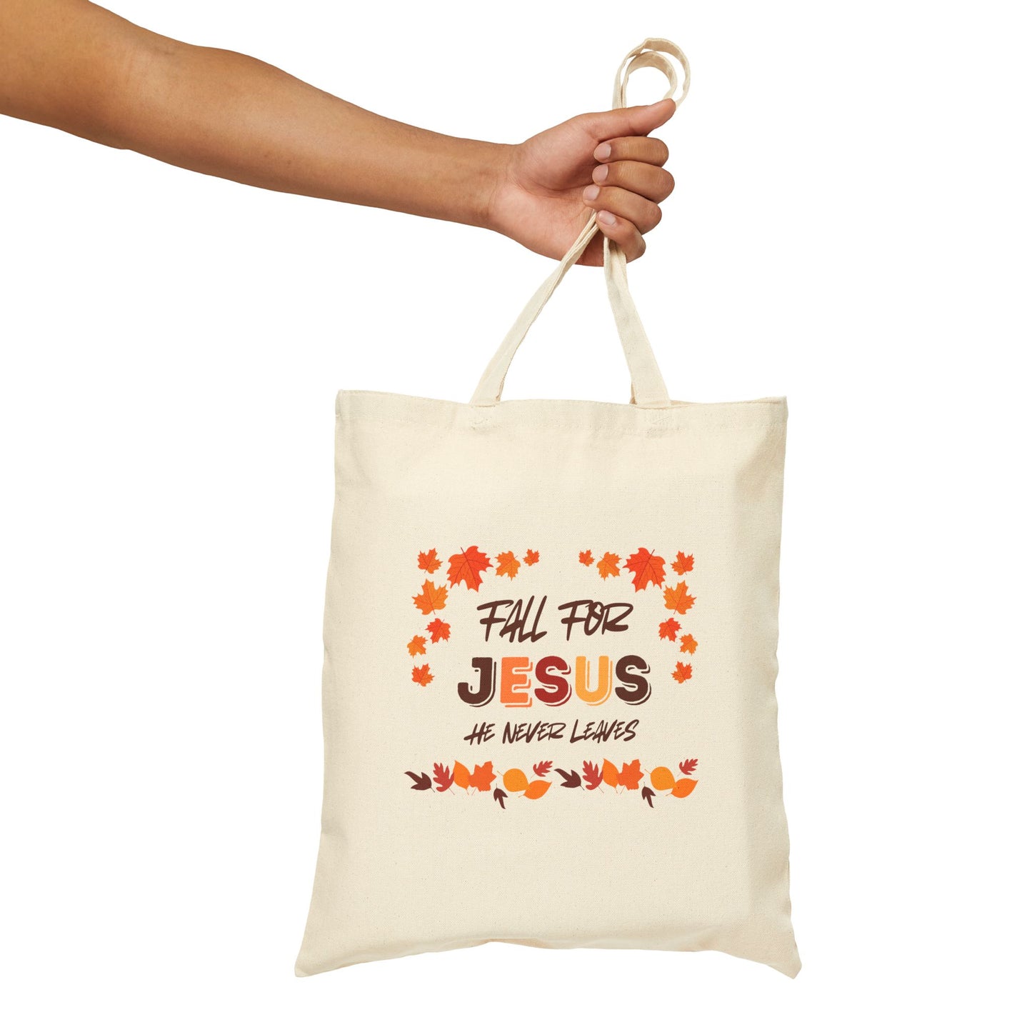 Fall For Jesus Harvest Cotton Canvas Tote Bag