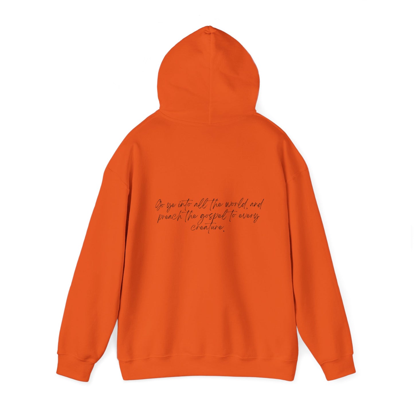 Mark 16:15 w/ Full Scripture On Back Unisex Heavy Blend™ Hooded Sweatshirt