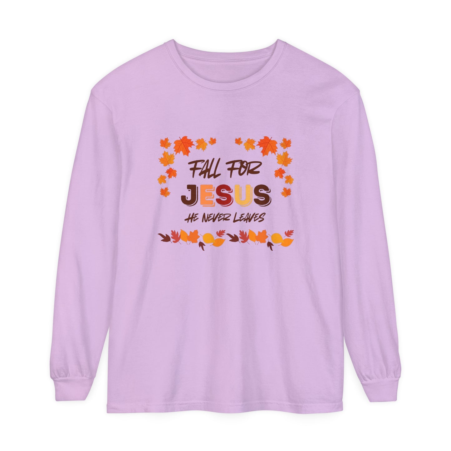 Fall For Jesus Harvest Long Sleeve T Unisex Garment-dyed Long Sleeve T-Shirt