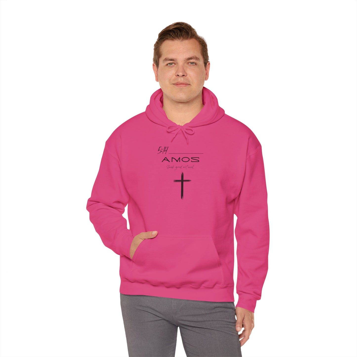 Amos 5:14 w/ Full Scripture on Back Unisex Heavy Blend™ Hooded Sweatshirt