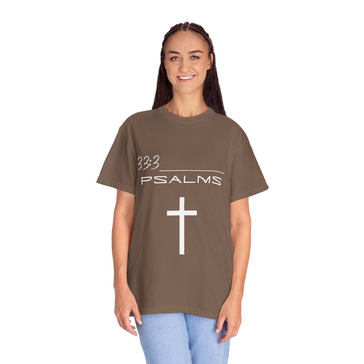 Psalms 33:3 w/ Full Scripture on Back Unisex Garment-Dyed T-shirt