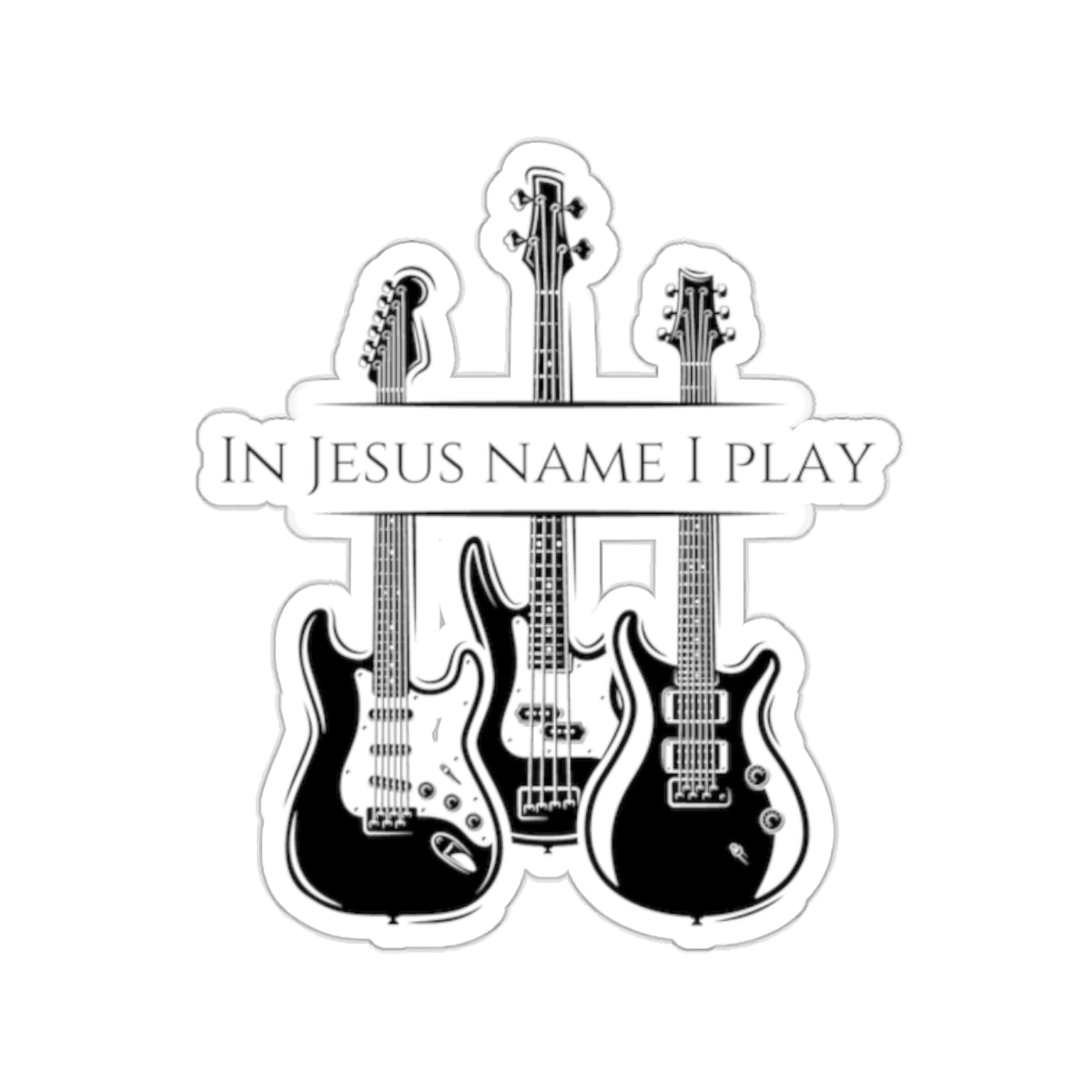 In Jesus Name I Play Kiss-Cut Stickers