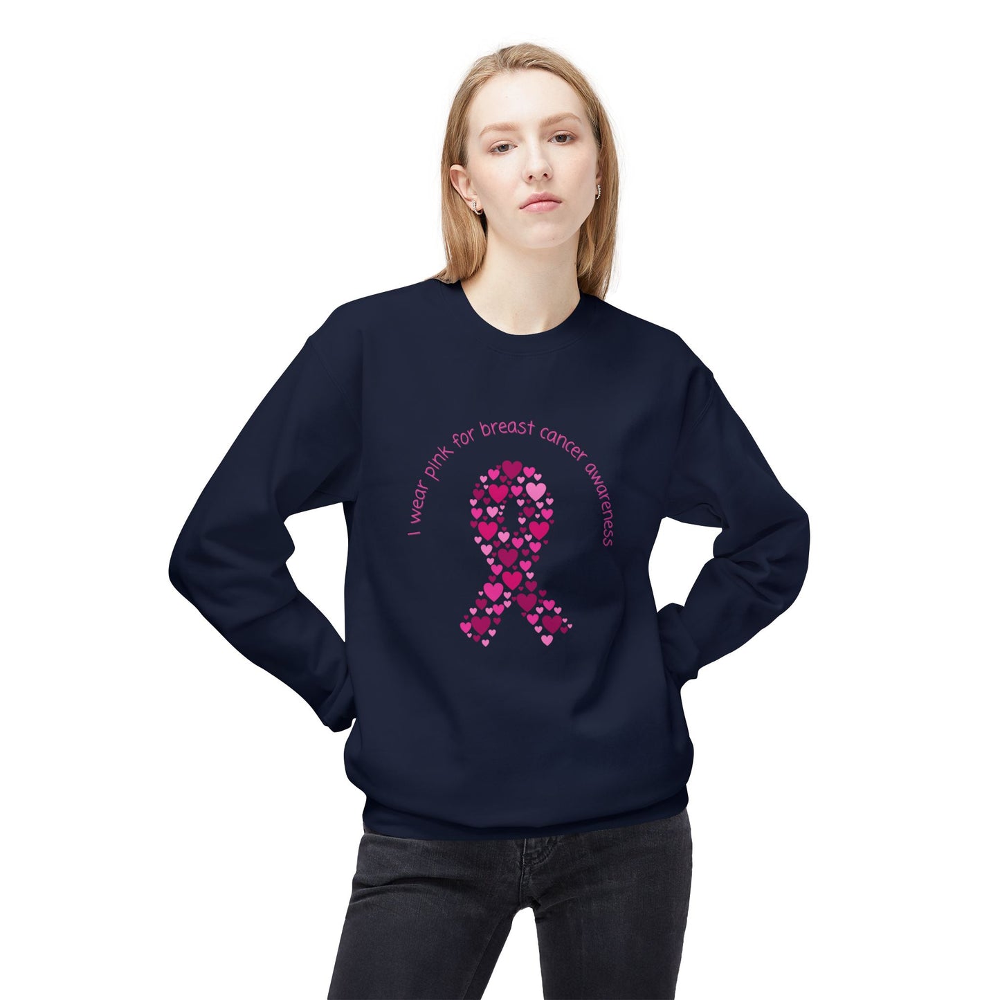 Breast Cancer Awareness Unisex Midweight Softstyle Fleece Crewneck Sweatshirt