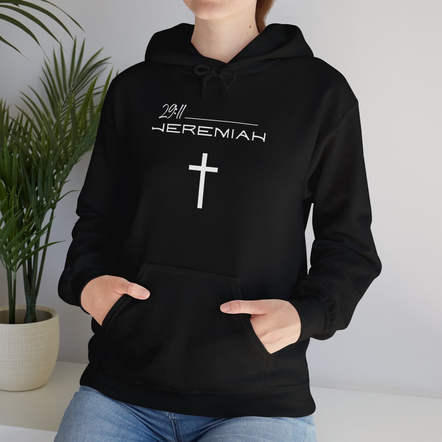 Jeremiah 29:11 w/ Full Scripture On Back Unisex Heavy Blend™ Hooded Sweatshirt