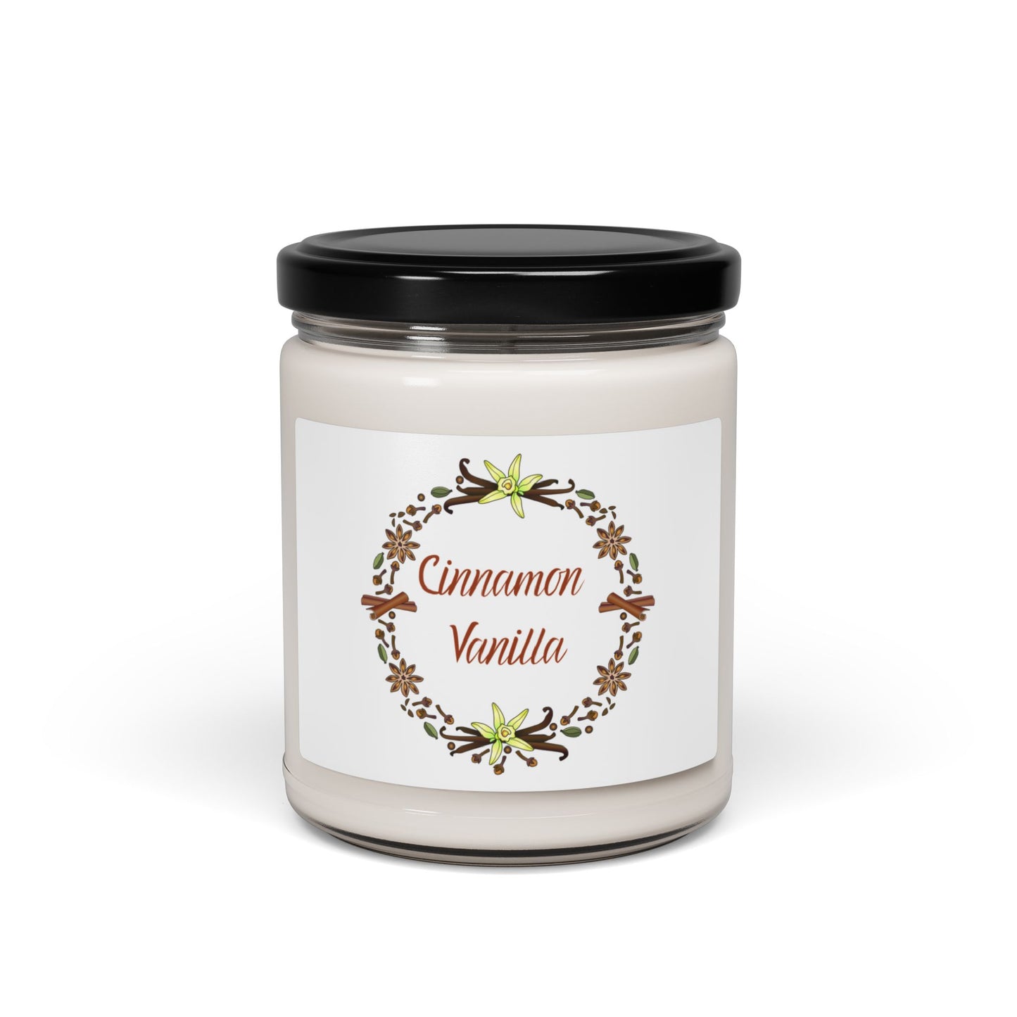 Cinnamon Vanilla Scented Soy Candle, 9oz