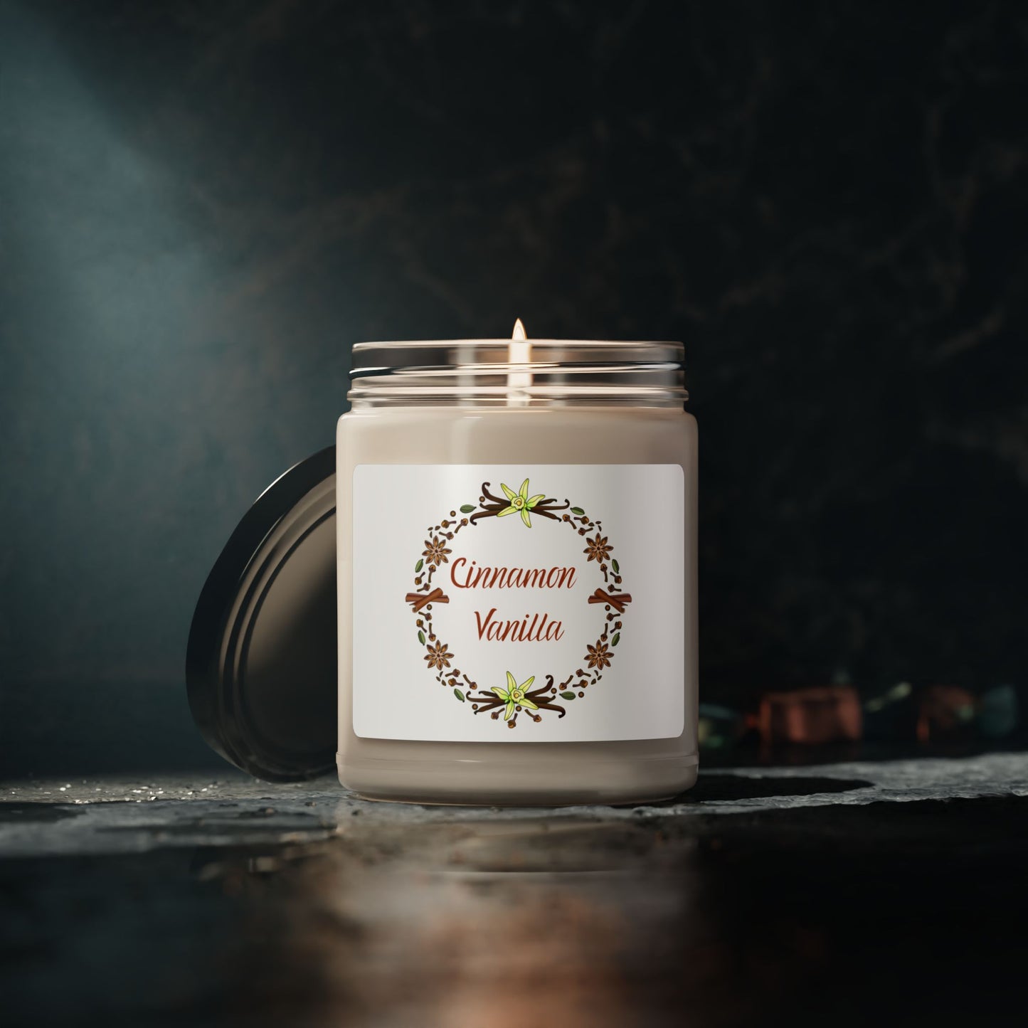 Cinnamon Vanilla Scented Soy Candle, 9oz