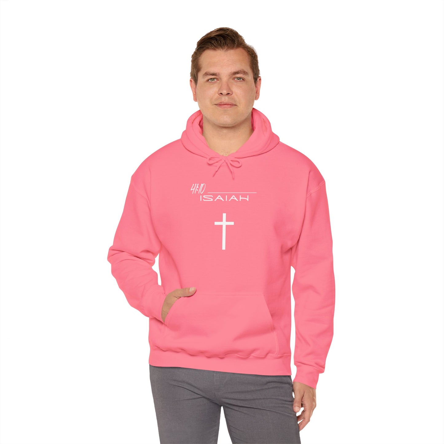 Isaiah 41:10 w/ Full Scripture On Back Unisex Heavy Blend™ Hooded Sweatshirt