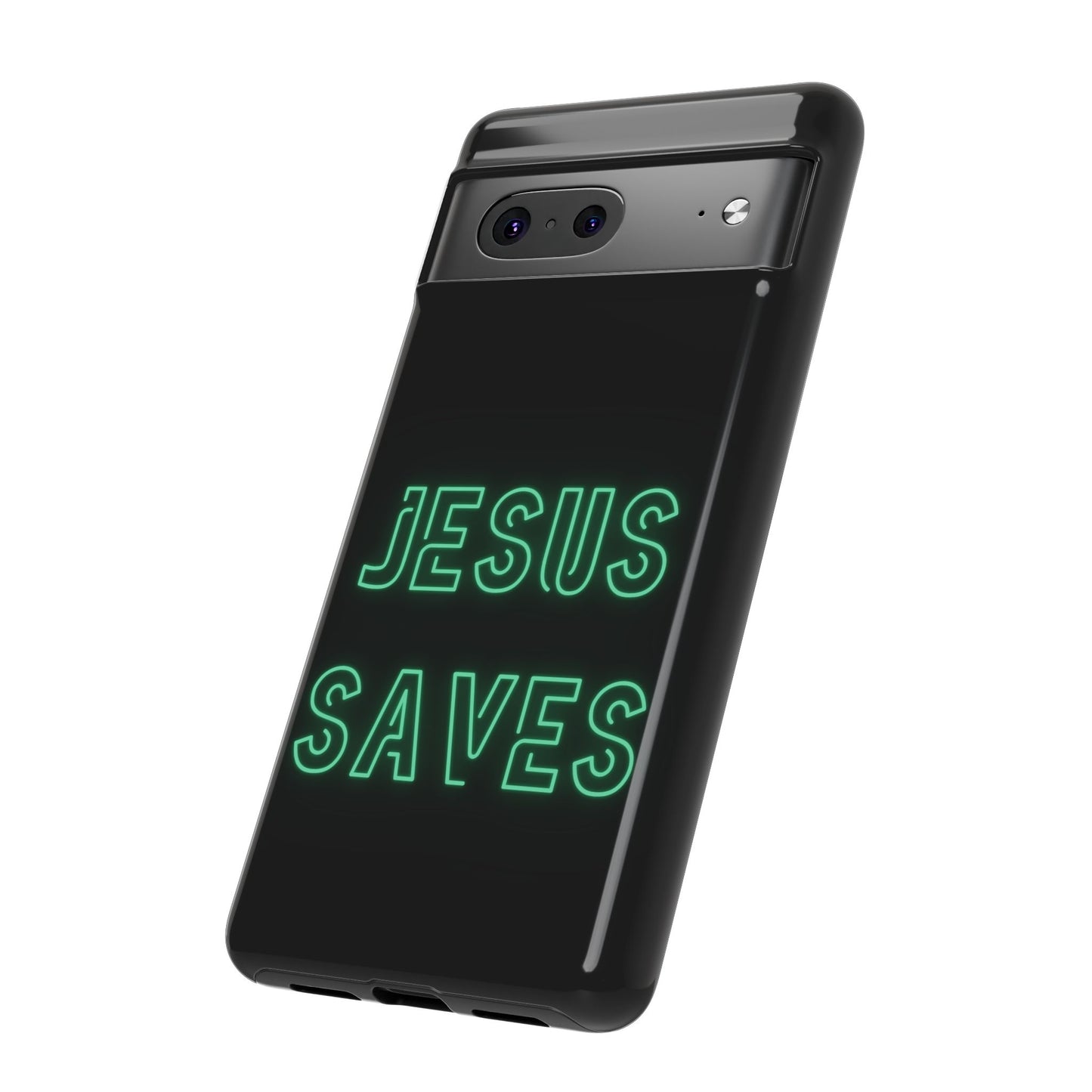 Jesus Saves Neon Signage Green Tough Cases