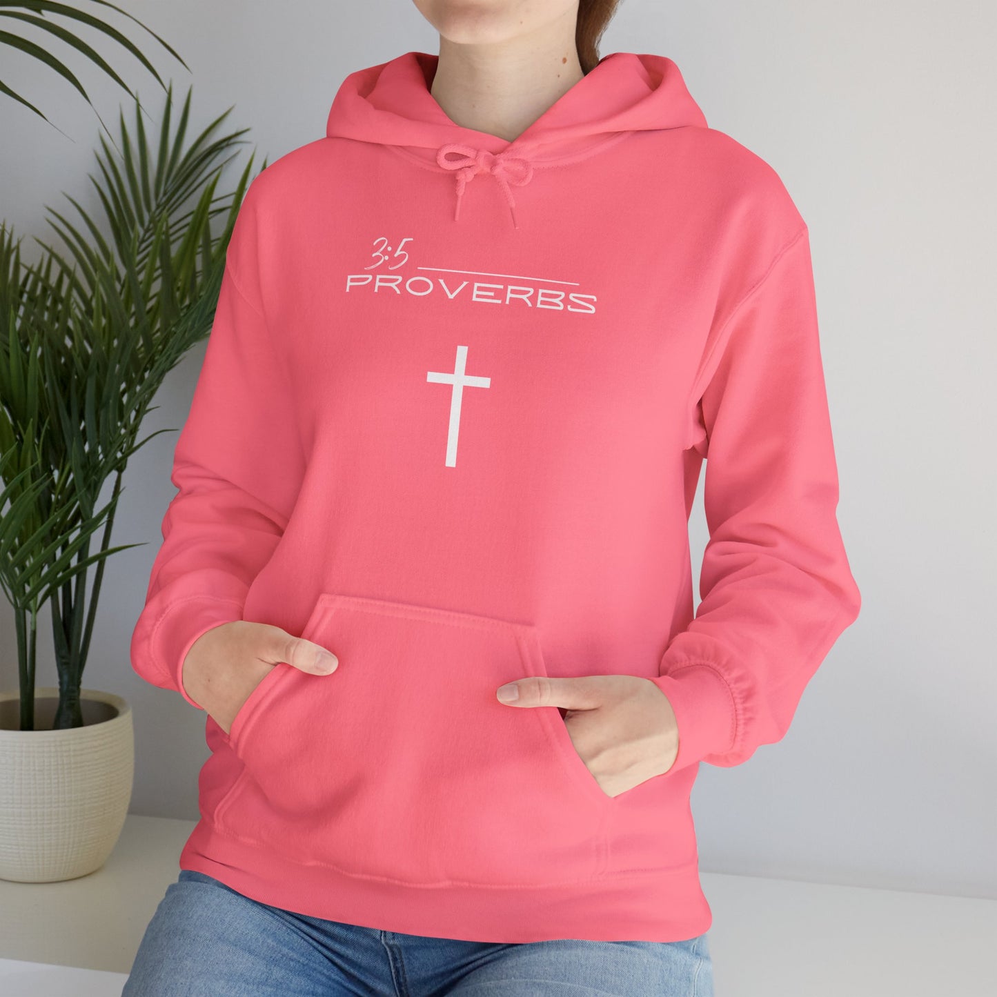 Proverbs 3:5 w/ Full Scripture On Back Unisex Heavy Blend™ Hooded Sweatshirt