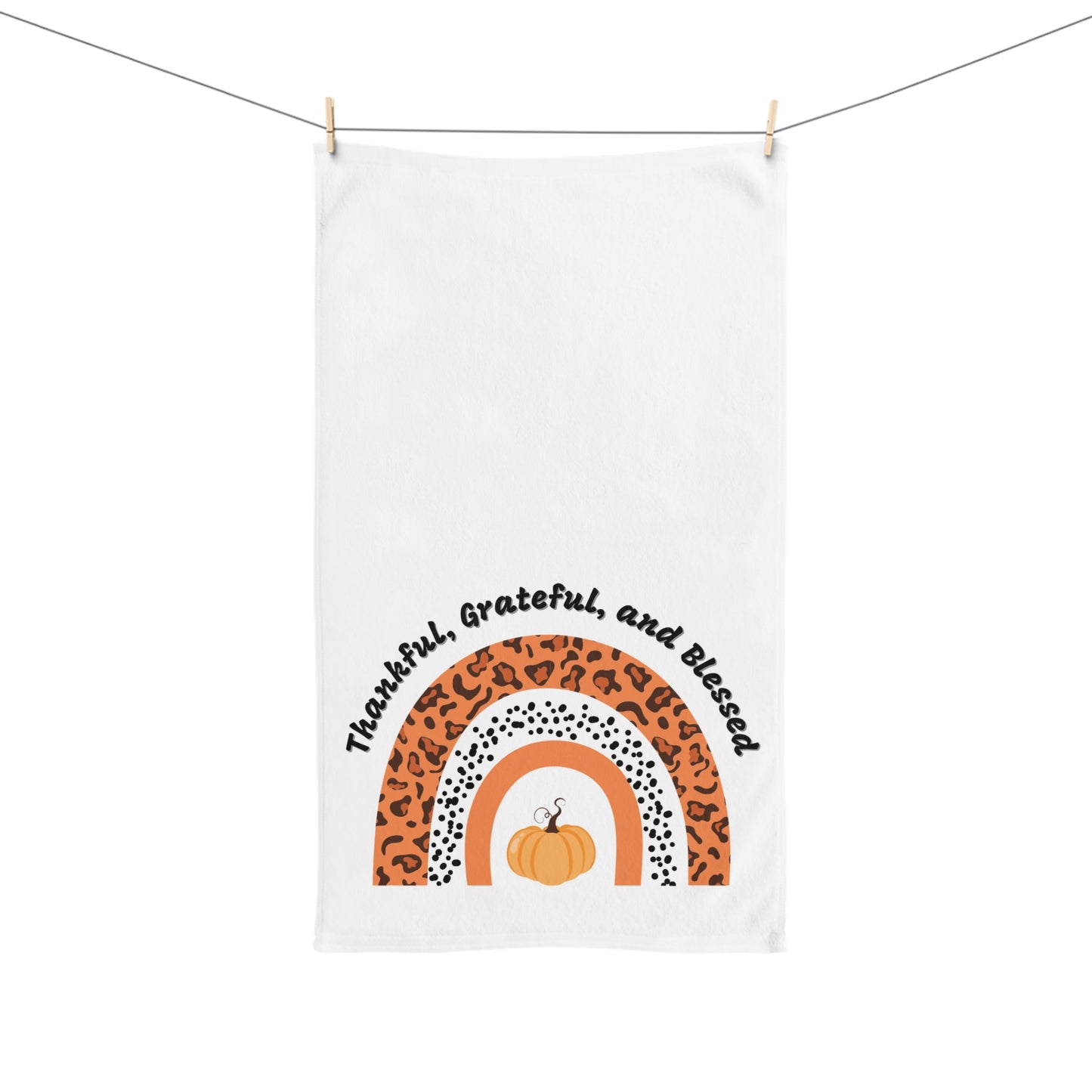 Thankful Grateful Blessed Hand Towel