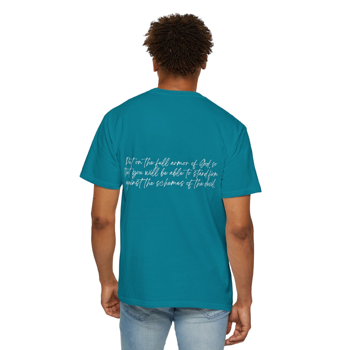 Ephesians 6:11 Armor w/ Full Scripture on Back Unisex Garment-Dyed T-shirt