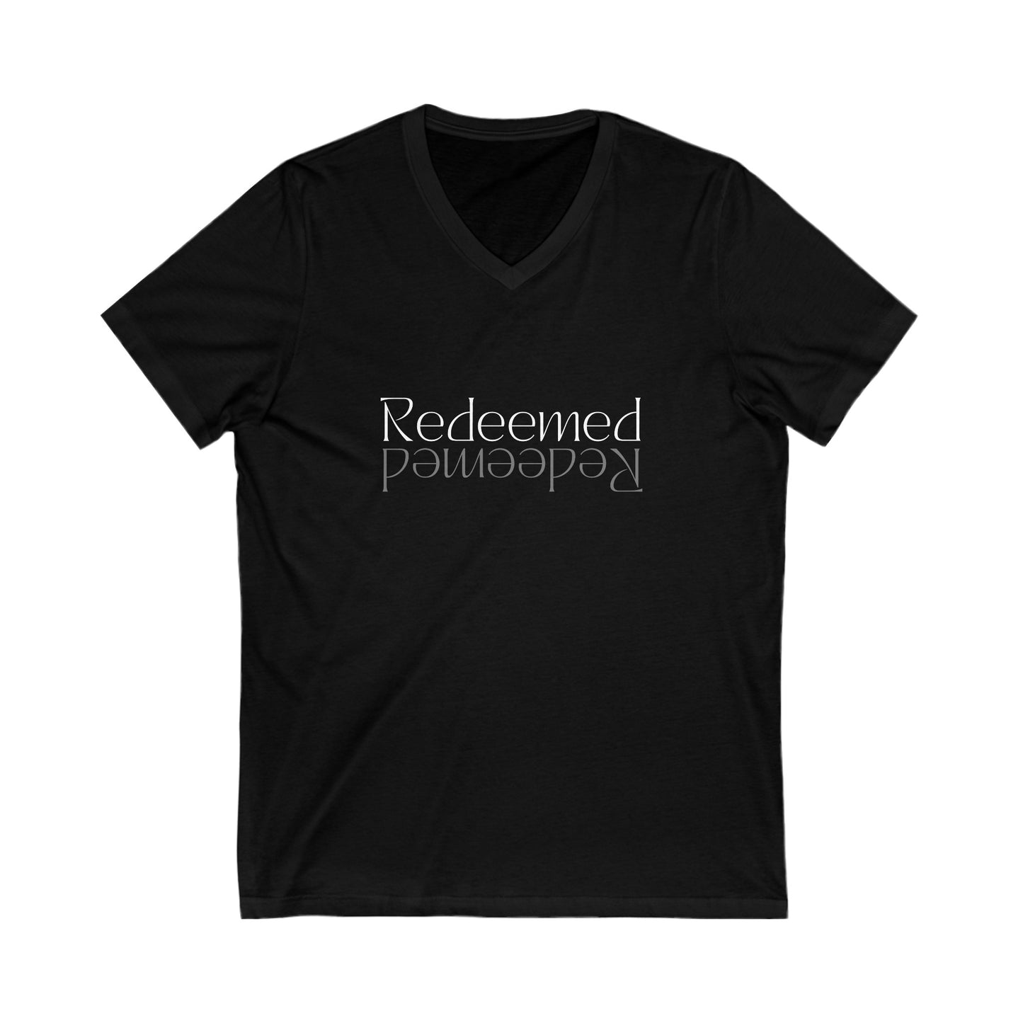 Redeemed V Neck Unisex Jersey Short Sleeve V-Neck Tee