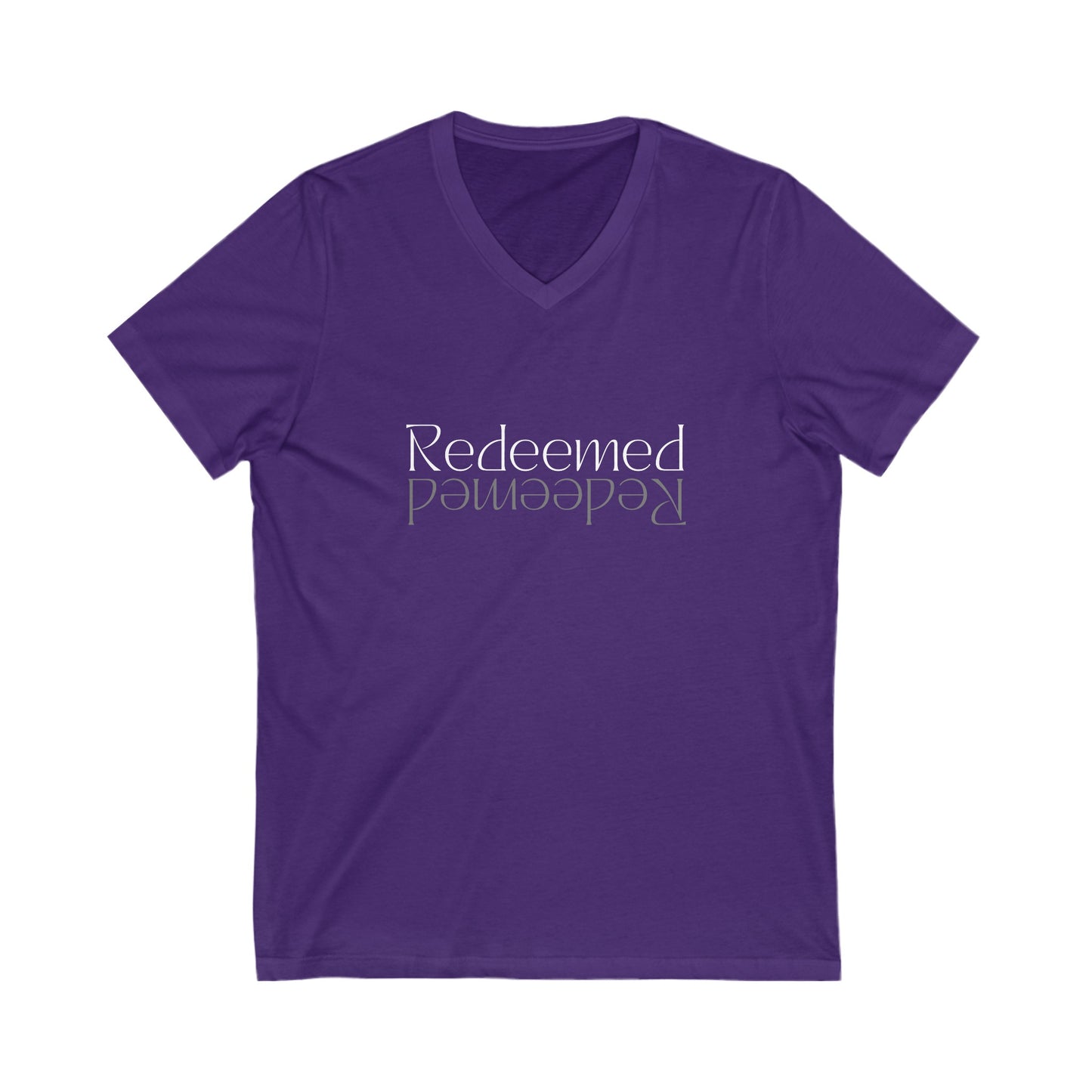 Redeemed V Neck Unisex Jersey Short Sleeve V-Neck Tee