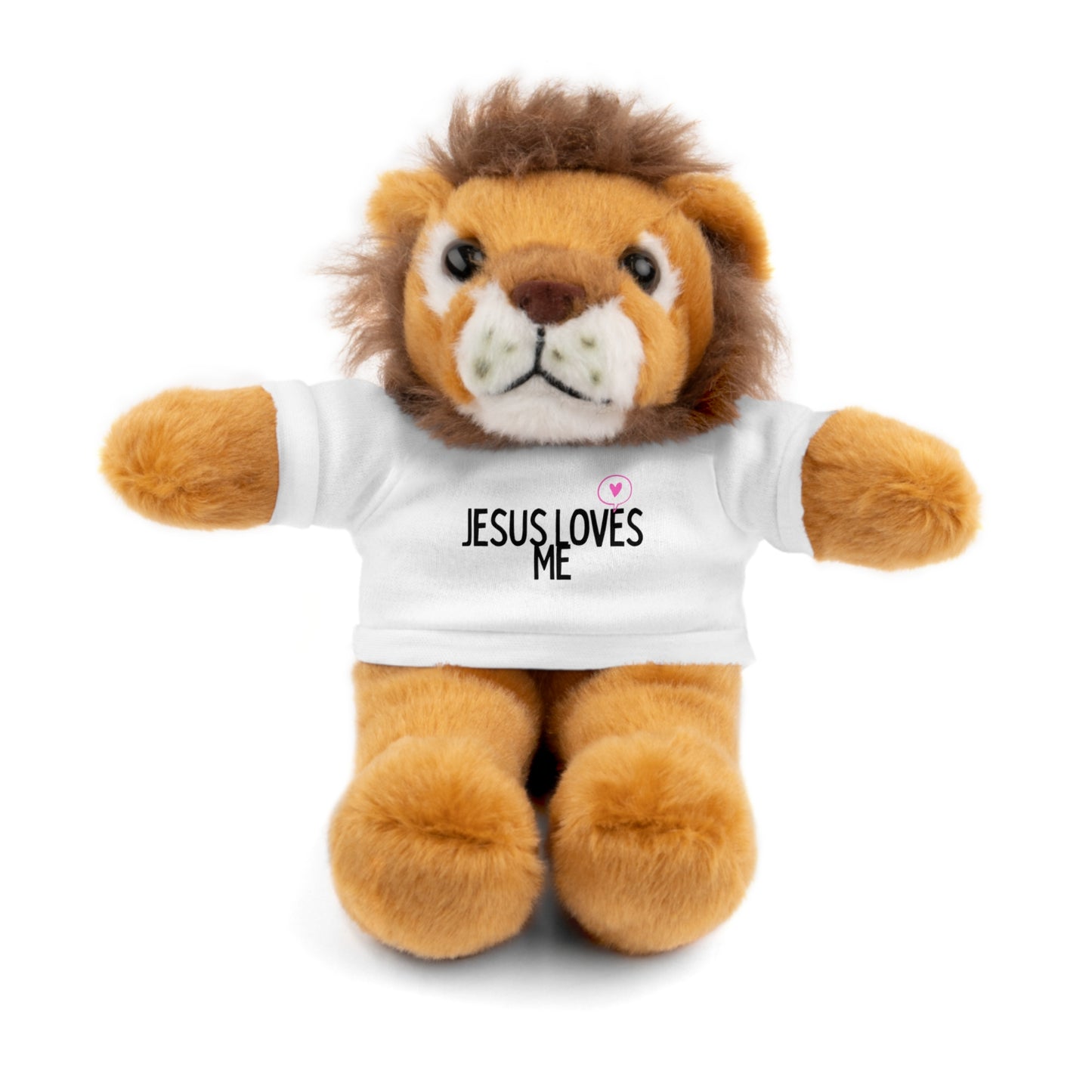 Jesus Loves Me Stuffed Animals with Tee - Sheep Bear Bunny Jaguar Lion Panda