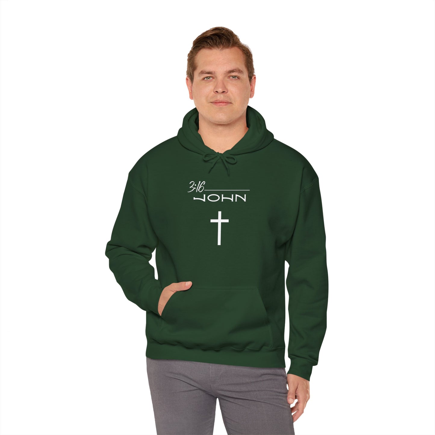 John 3:16 w/ Full Scripture On Back Unisex Heavy Blend™ Hooded Sweatshirt