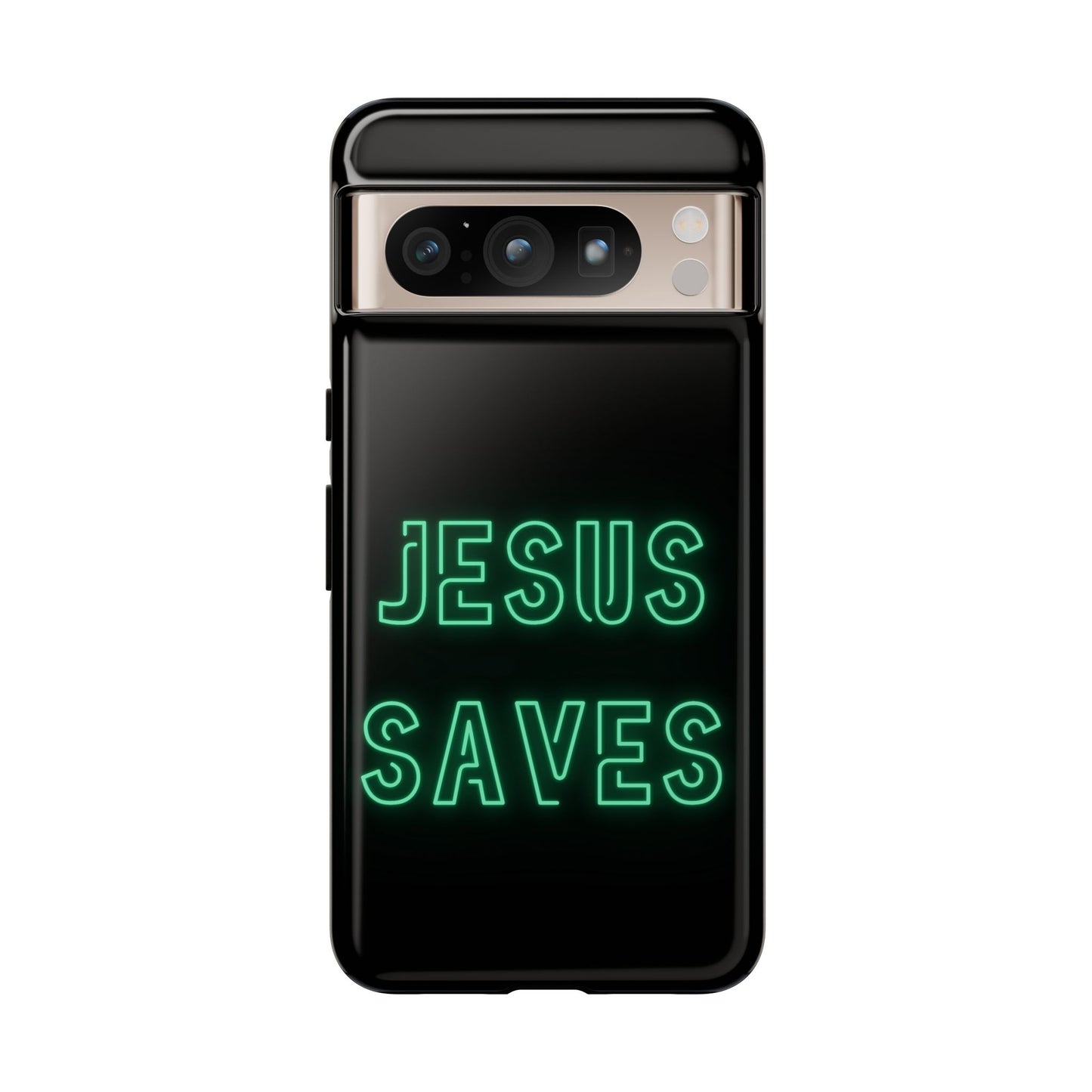 Jesus Saves Neon Signage Green Tough Cases