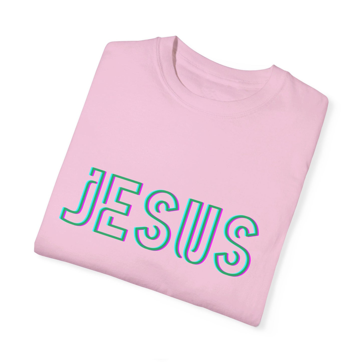 Jesus Saves Neon Signage Unisex Garment-Dyed T-shirt