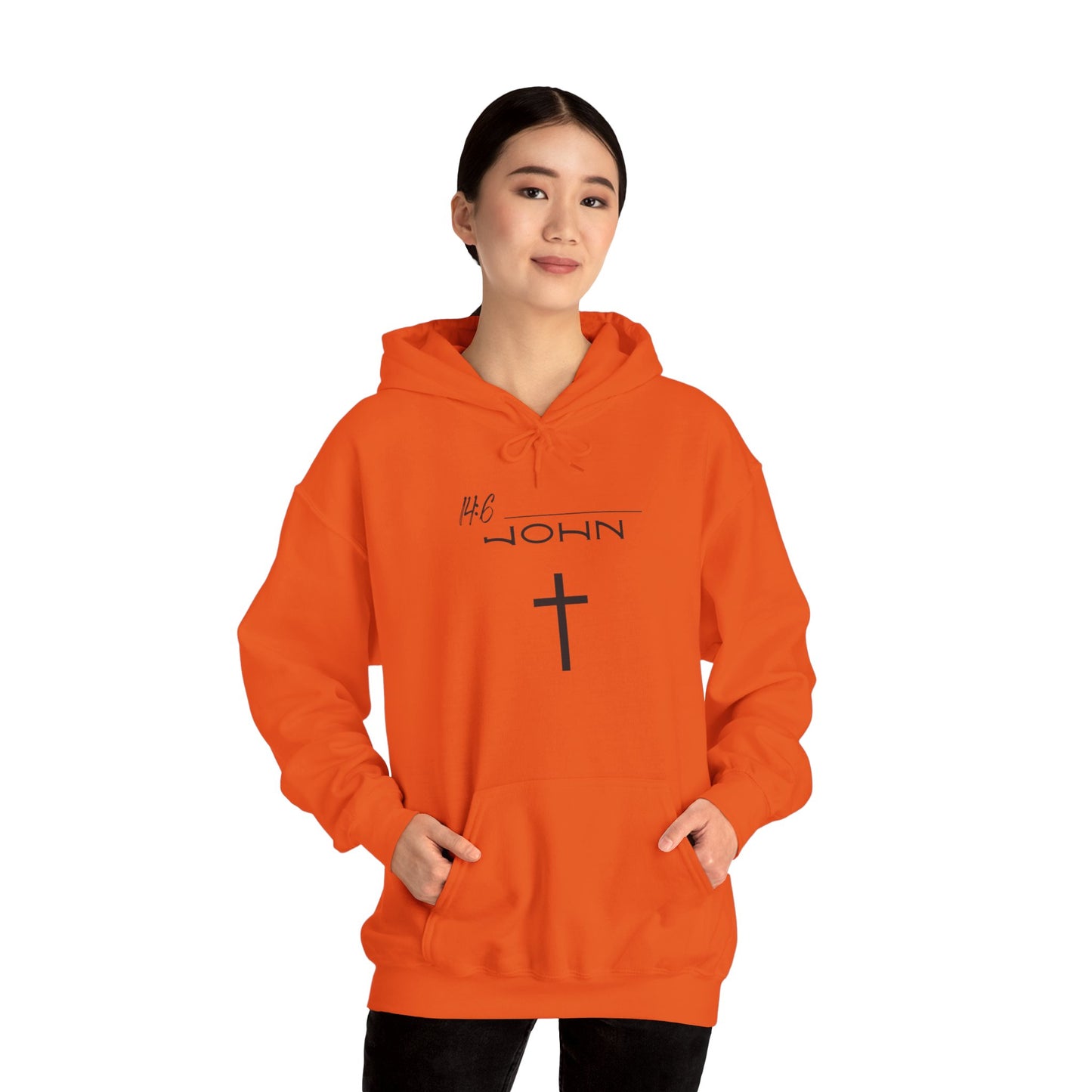 John 14:6 w/ Full Scripture On Back Unisex Heavy Blend™ Hooded Sweatshirt