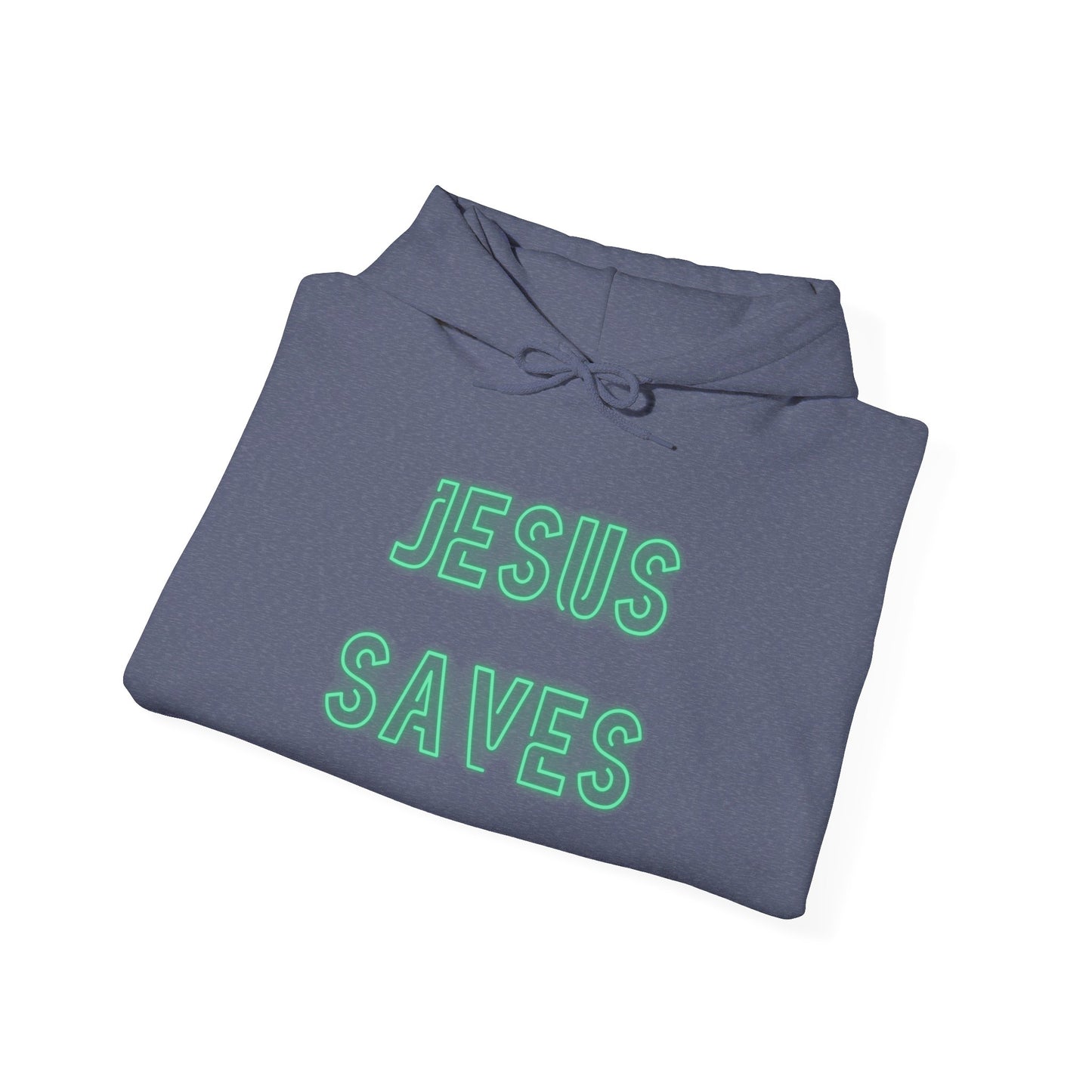 Jesus Saves Neon Signage Green Unisex Heavy Blend™ Hooded Sweatshirt