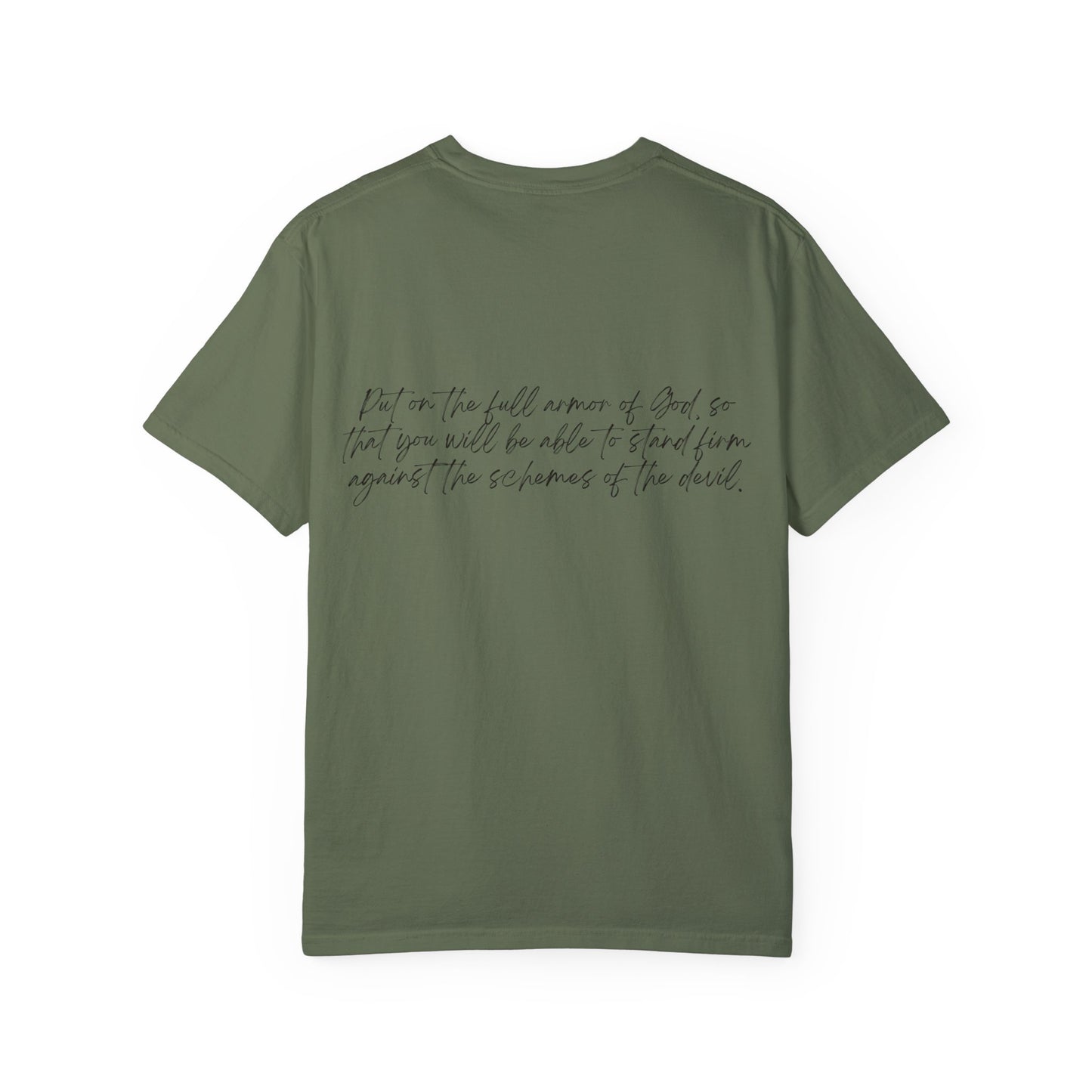 Ephesians 6:11 Armor w/Full Scripture on Back Unisex Garment-Dyed T-shirt