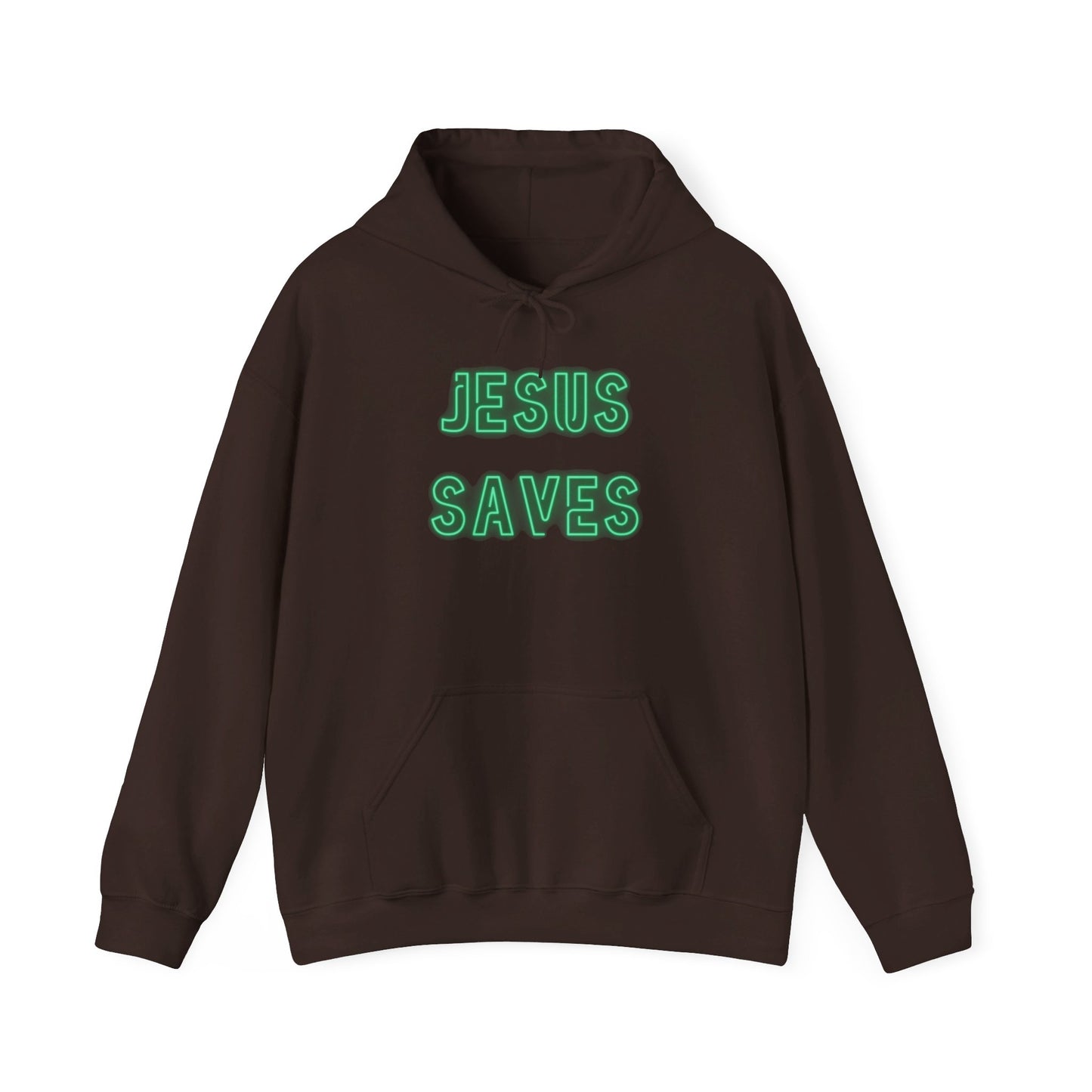 Jesus Saves Neon Signage Green Unisex Heavy Blend™ Hooded Sweatshirt