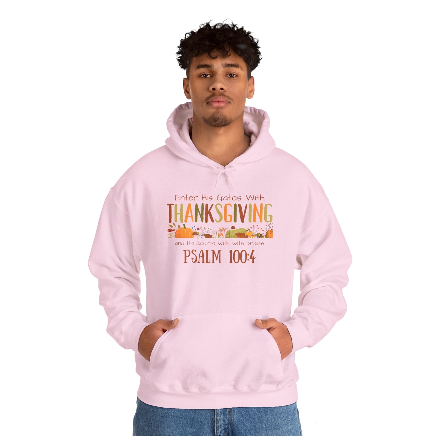 Thanksgiving Psalm 100:4 Unisex Heavy Blend™ Hooded Sweatshirt