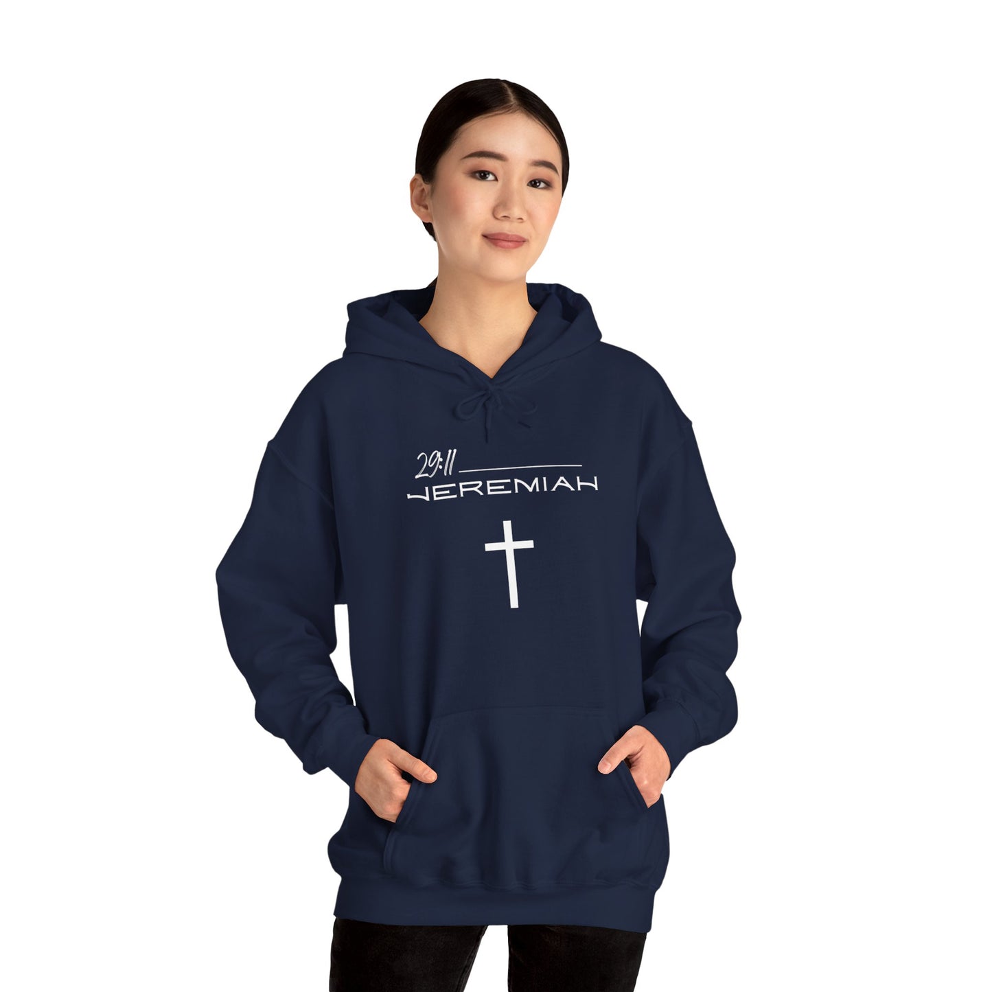 Jeremiah 29:11 w/ Full Scripture On Back Unisex Heavy Blend™ Hooded Sweatshirt