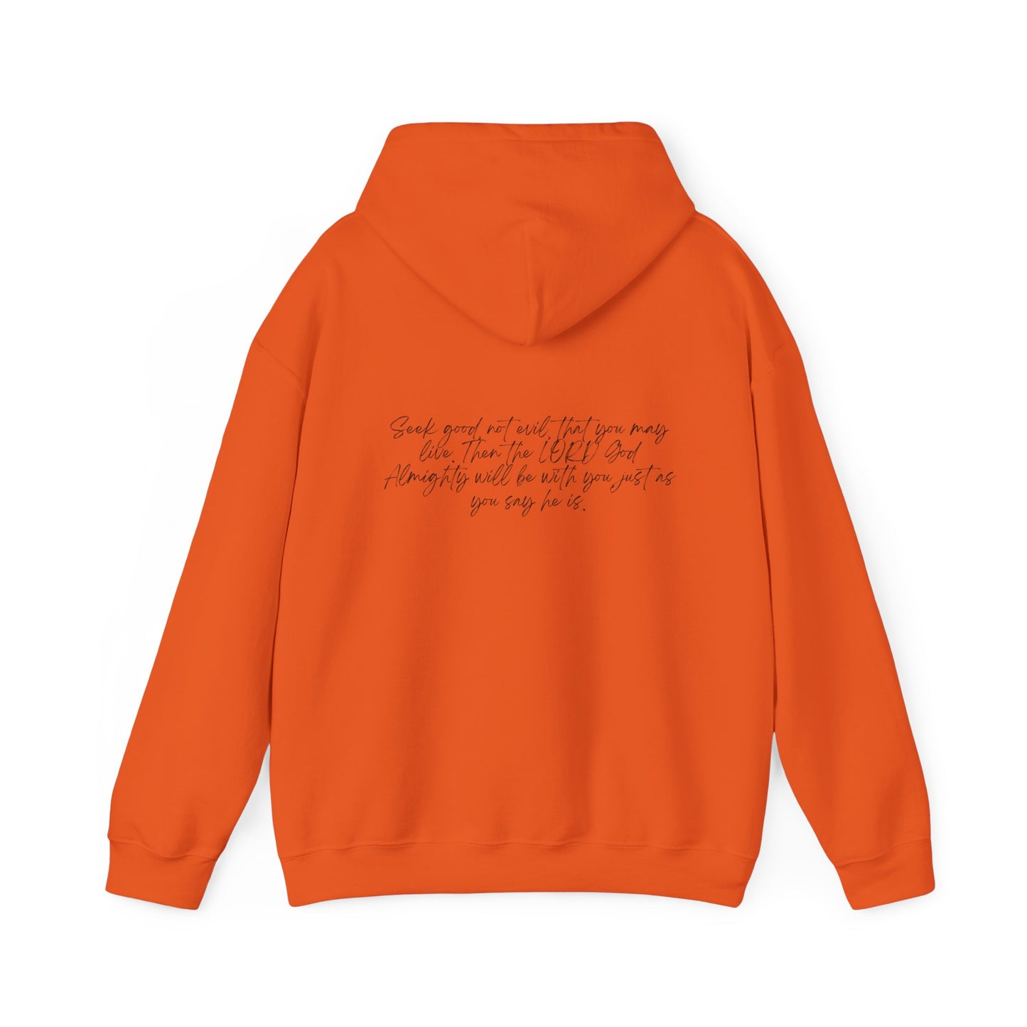 Amos 5:14 w/ Full Scripture on Back Unisex Heavy Blend™ Hooded Sweatshirt