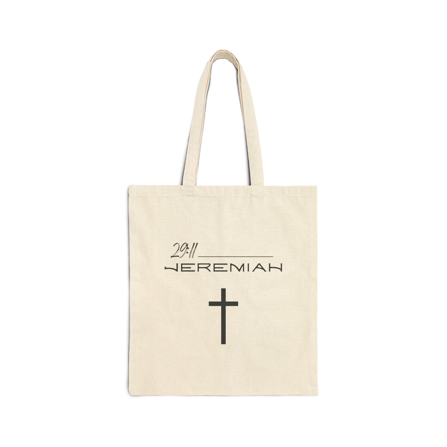 Jeremiah 29:11 w/ Full Scripture Cotton Canvas Tote Bag