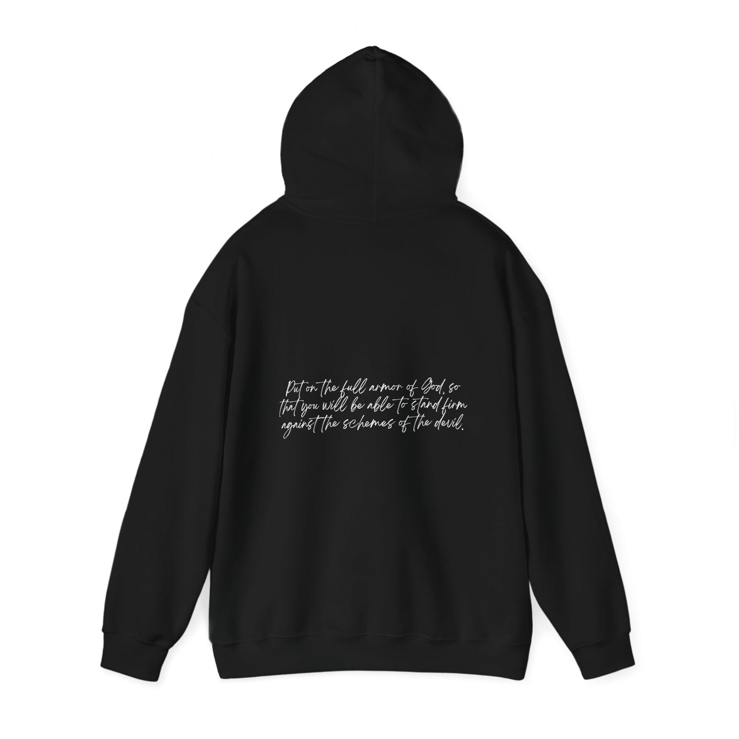 Ephesians 6:11 Armor w/ Full Scripture on Back Unisex Heavy Blend™ Hooded Sweatshirt