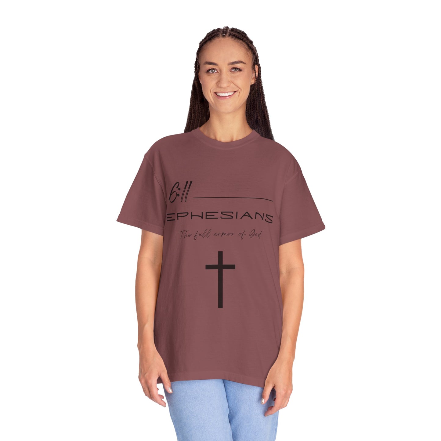 Ephesians 6:11 w/ Full Scripture On Back Unisex Garment-Dyed T-shirt