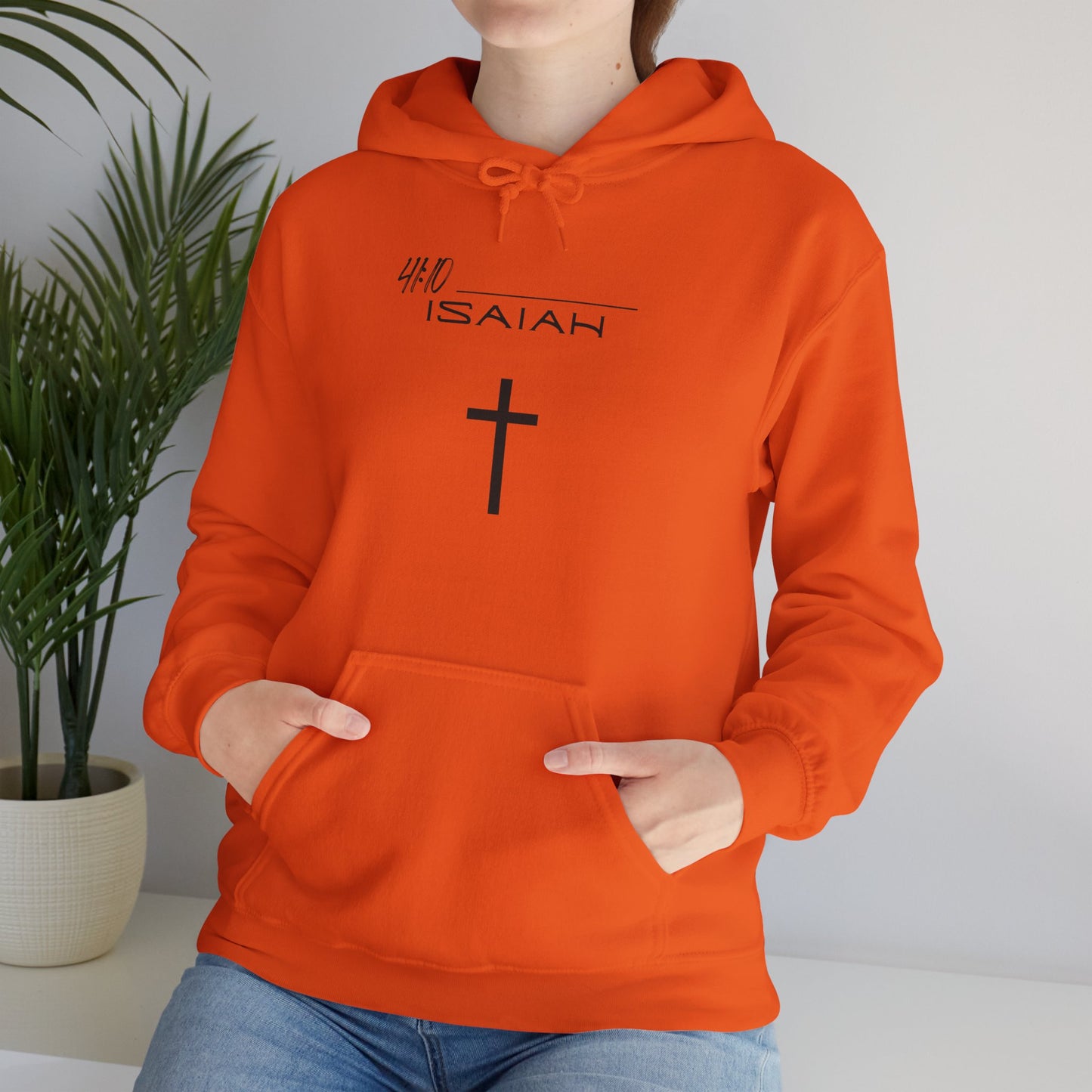 Isaiah 41:10 w/ Full Scripture On Back Unisex Heavy Blend™ Hooded Sweatshirt