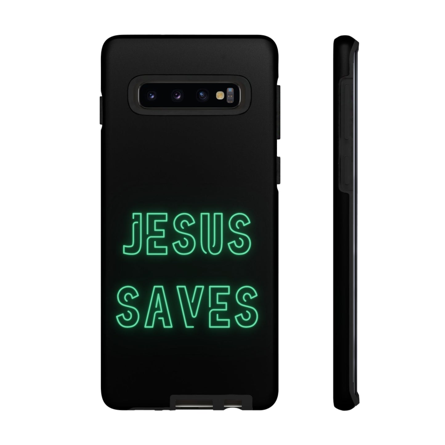 Jesus Saves Neon Signage Green Tough Cases