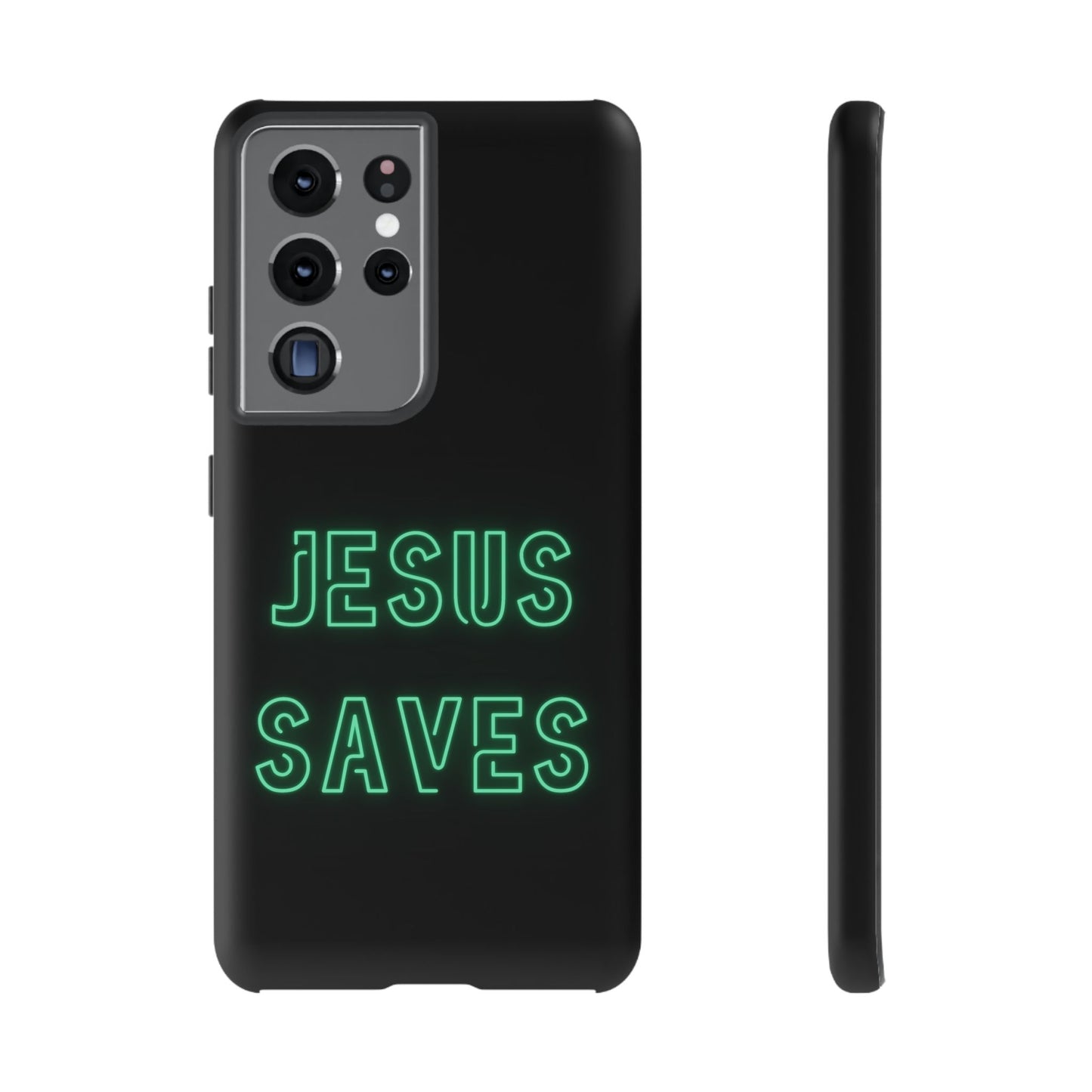 Jesus Saves Neon Signage Green Tough Cases