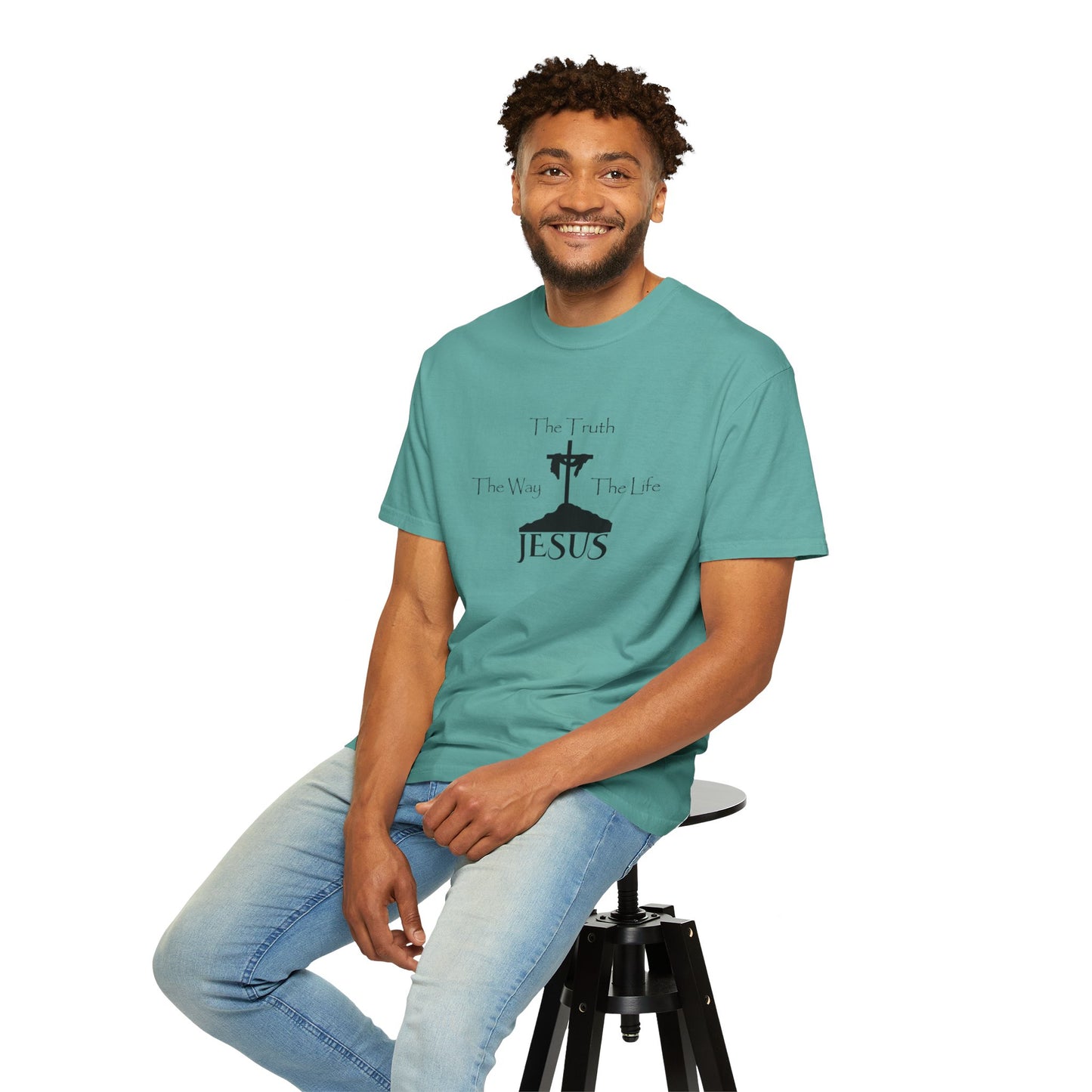 Jesus The Way The Truth The Life Unisex Garment-Dyed T-shirt