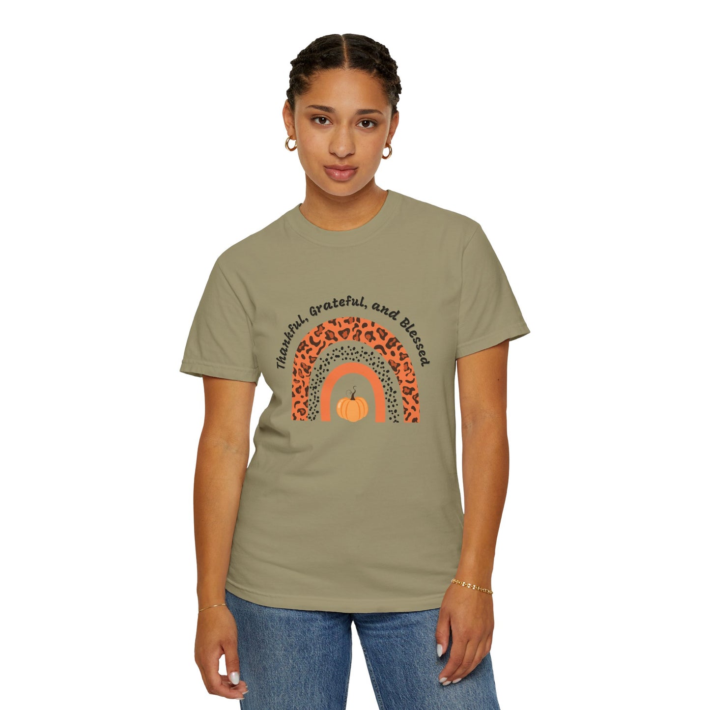 Thankful Grateful Blessed Unisex Garment-Dyed T-shirt